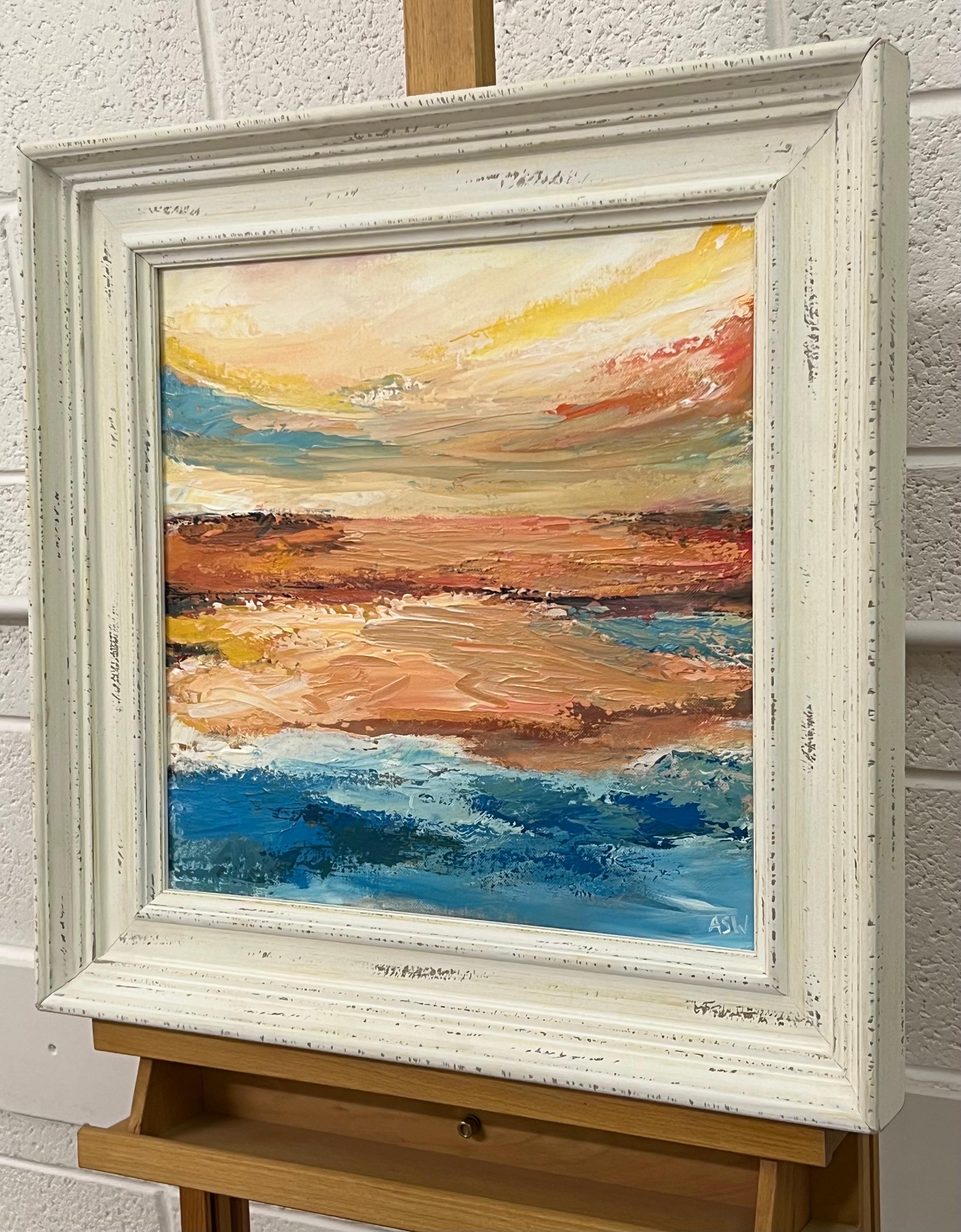 Expressive Abstract Seascape Landscape Painting by Contemporary British Artist For Sale 10