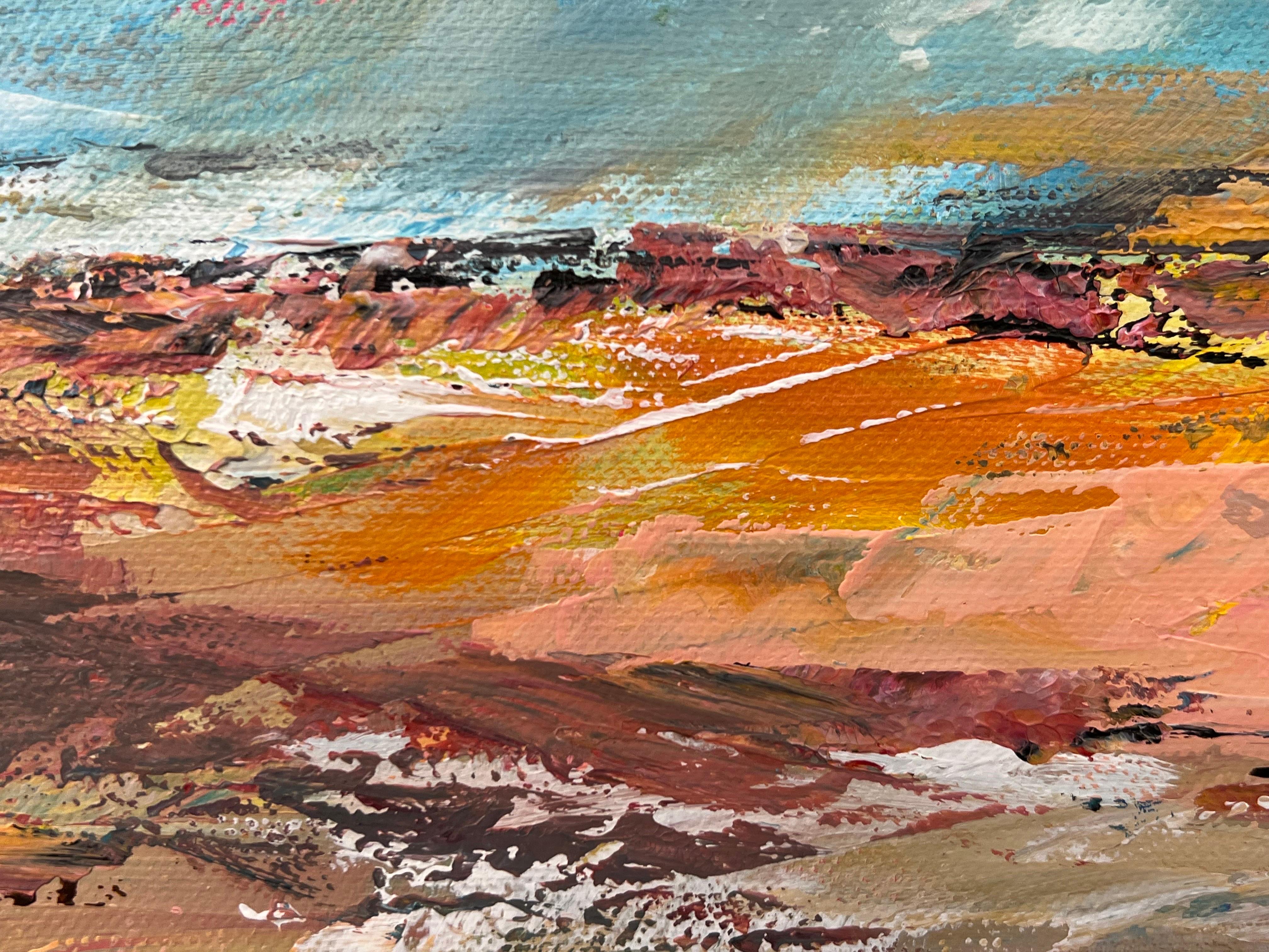 Expressive Abstract Seascape Landscape Painting by Contemporary British Artist For Sale 13