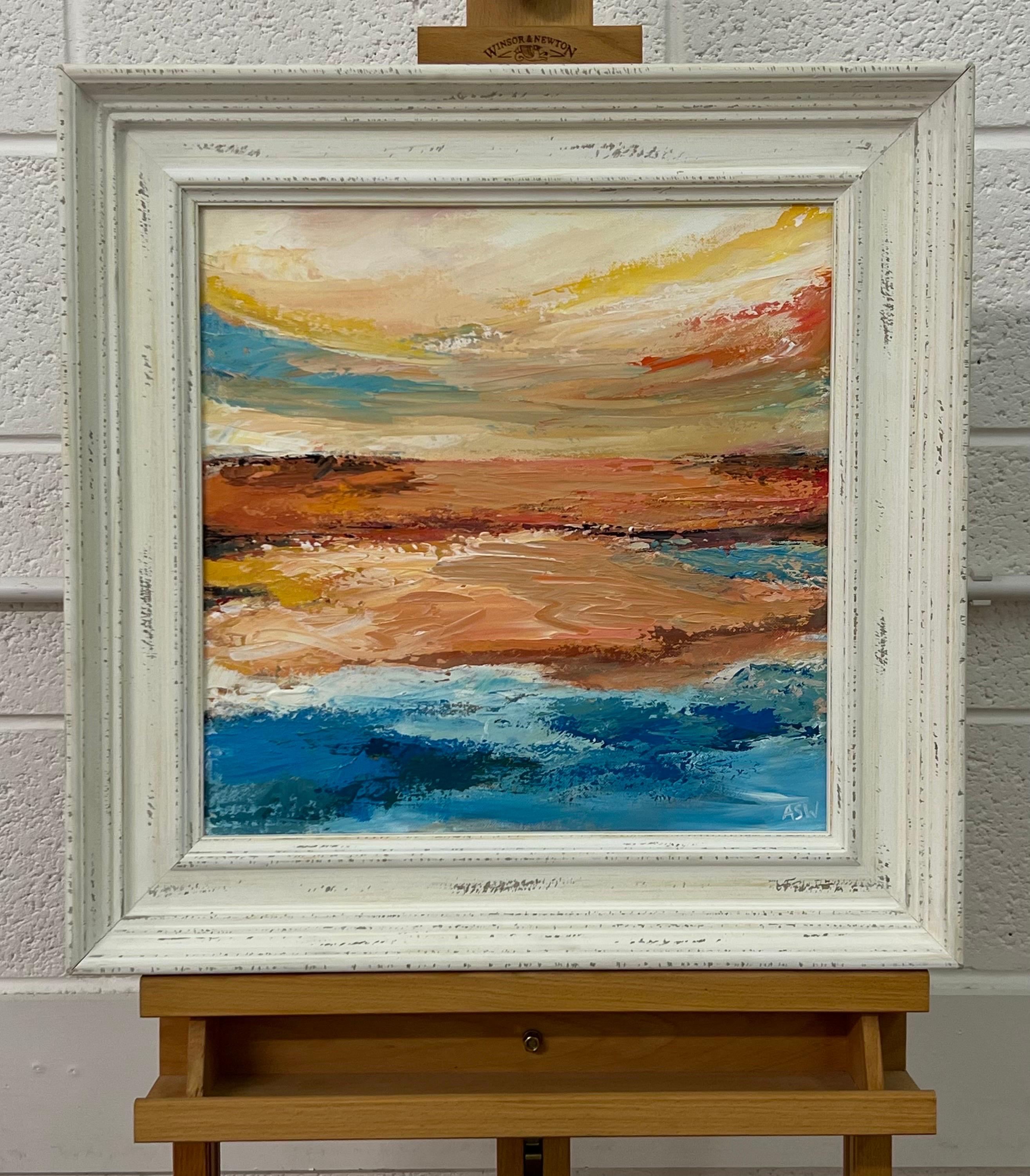 Expressive Abstract Seascape Landscape Painting by Contemporary British Artist For Sale 1