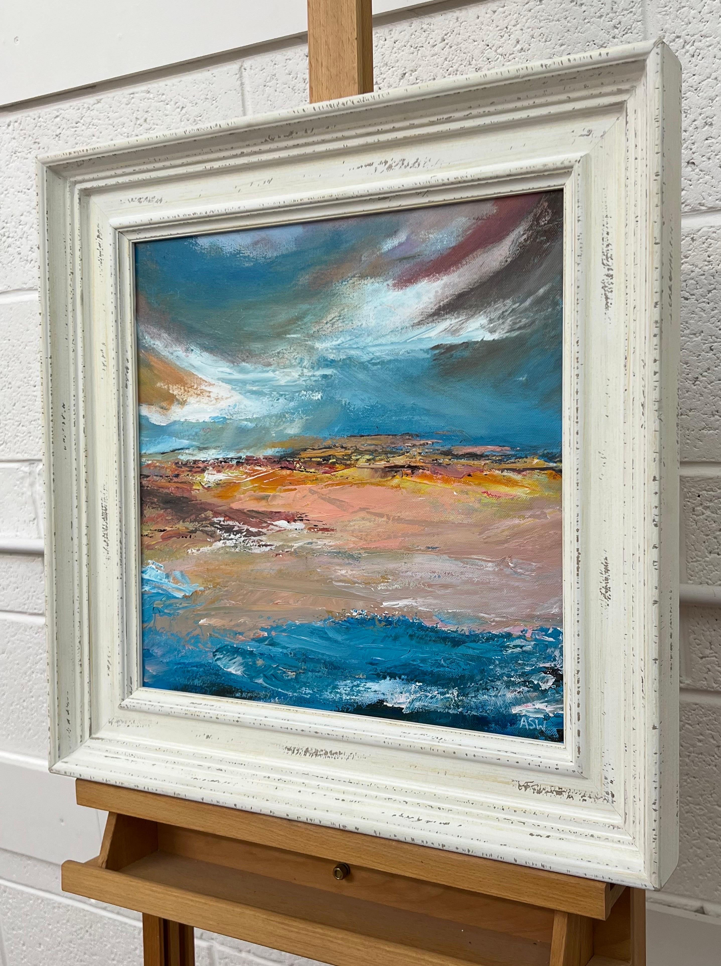 Expressive Abstract Seascape Landscape Painting by Contemporary British Artist For Sale 4
