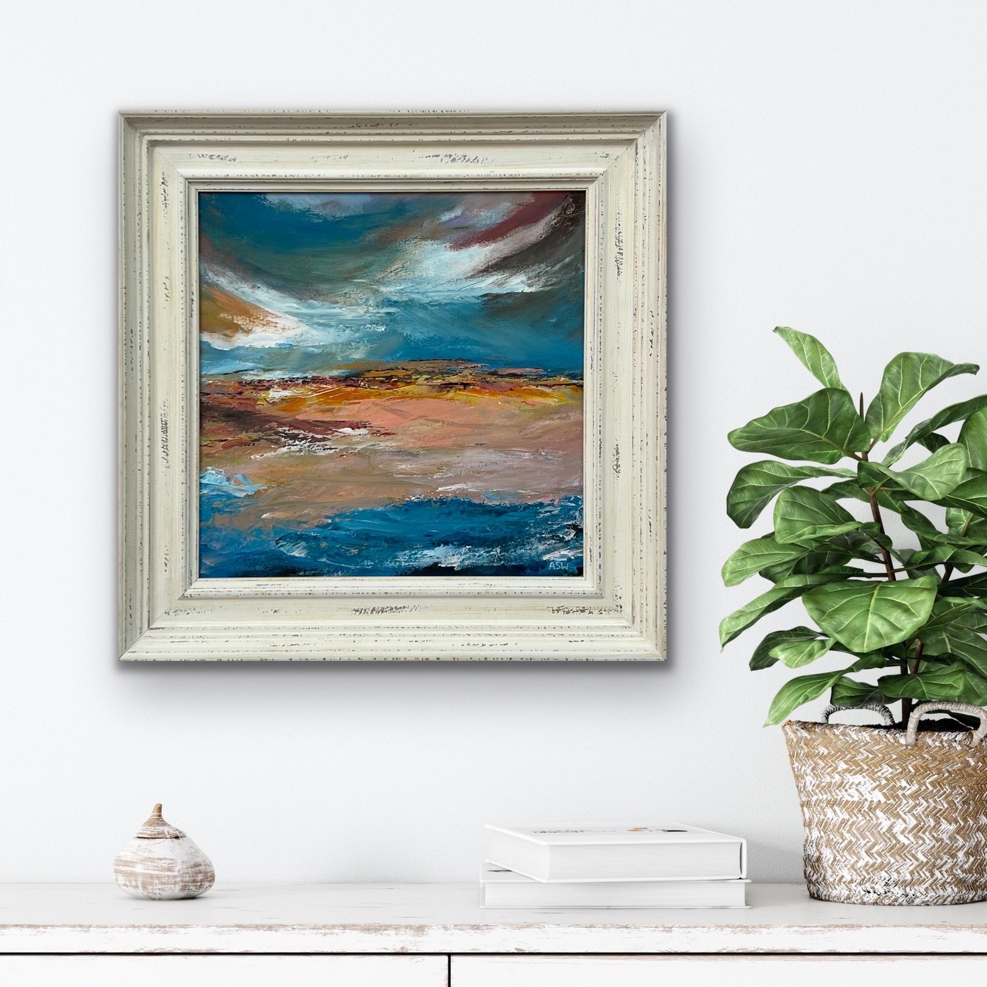 Expressive Abstract Seascape Landscape Painting by Contemporary British Artist For Sale 1
