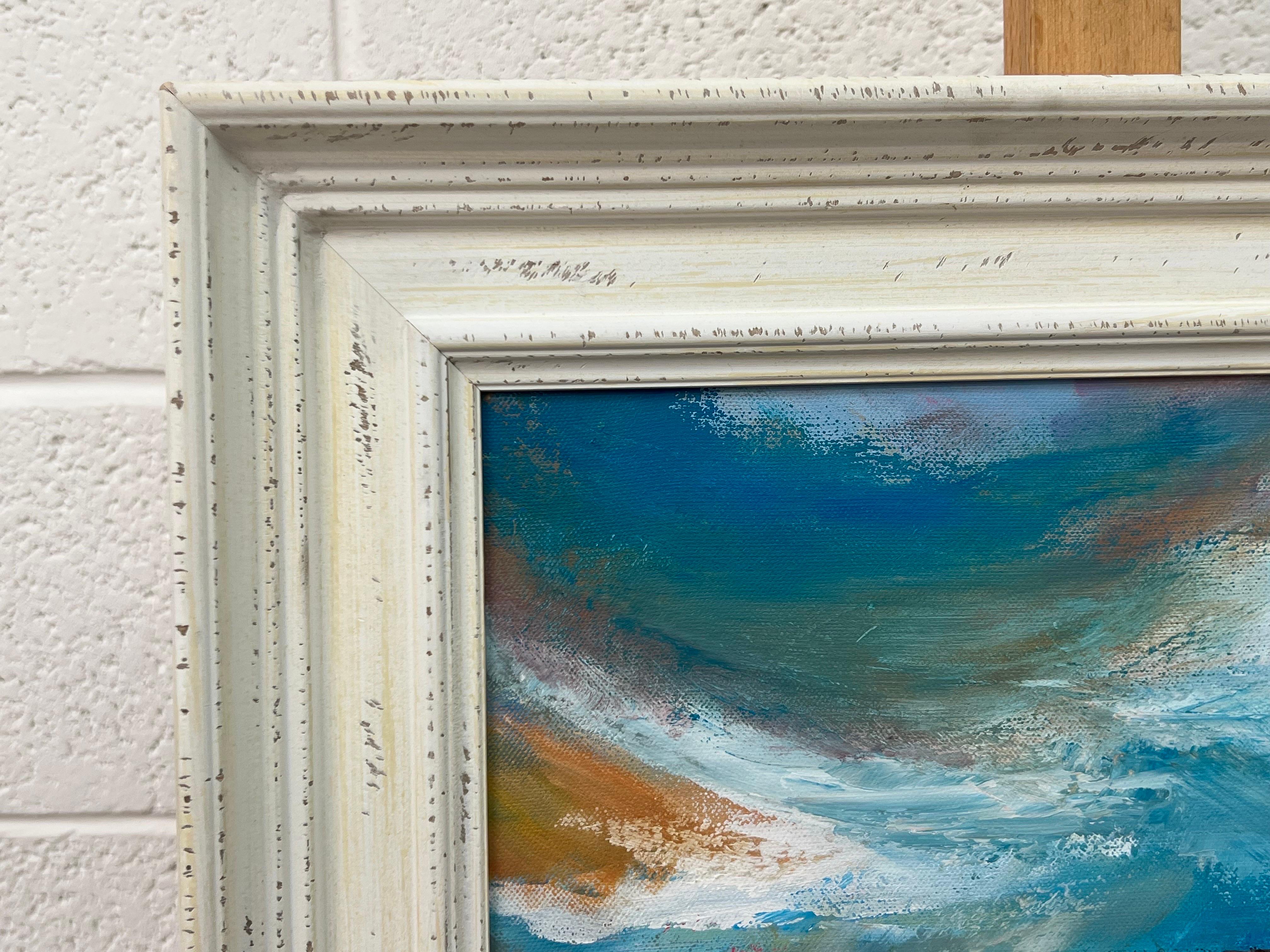Expressive Abstract Seascape Landscape Painting by Contemporary British Artist For Sale 9
