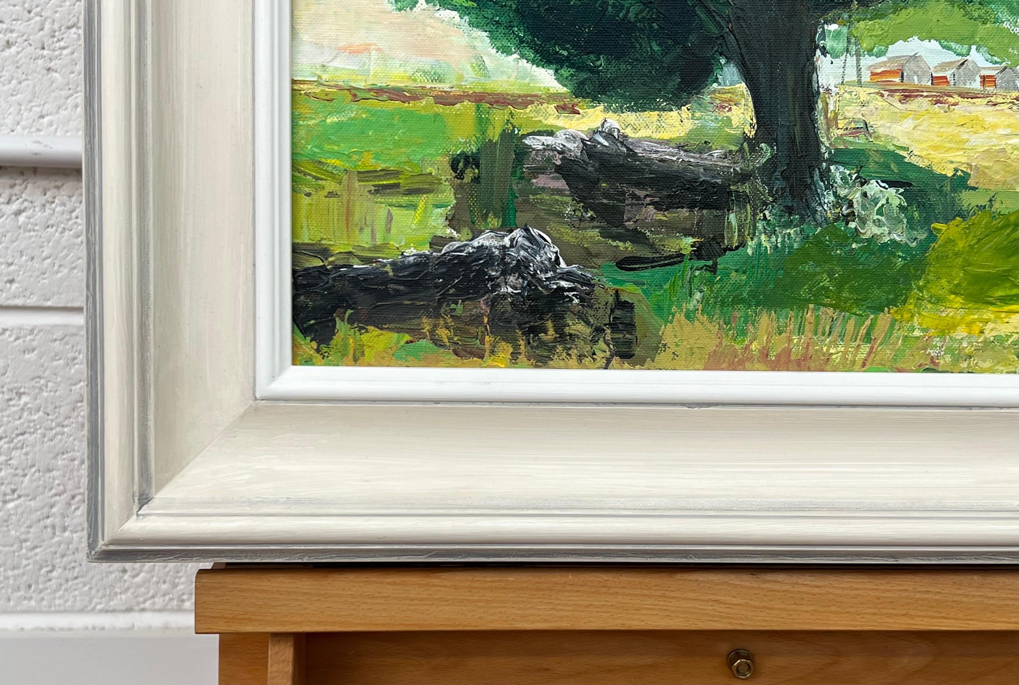 Peinture de paysage expressive en forme d'arbre de chêne par un artiste britannique contemporain en vente 11