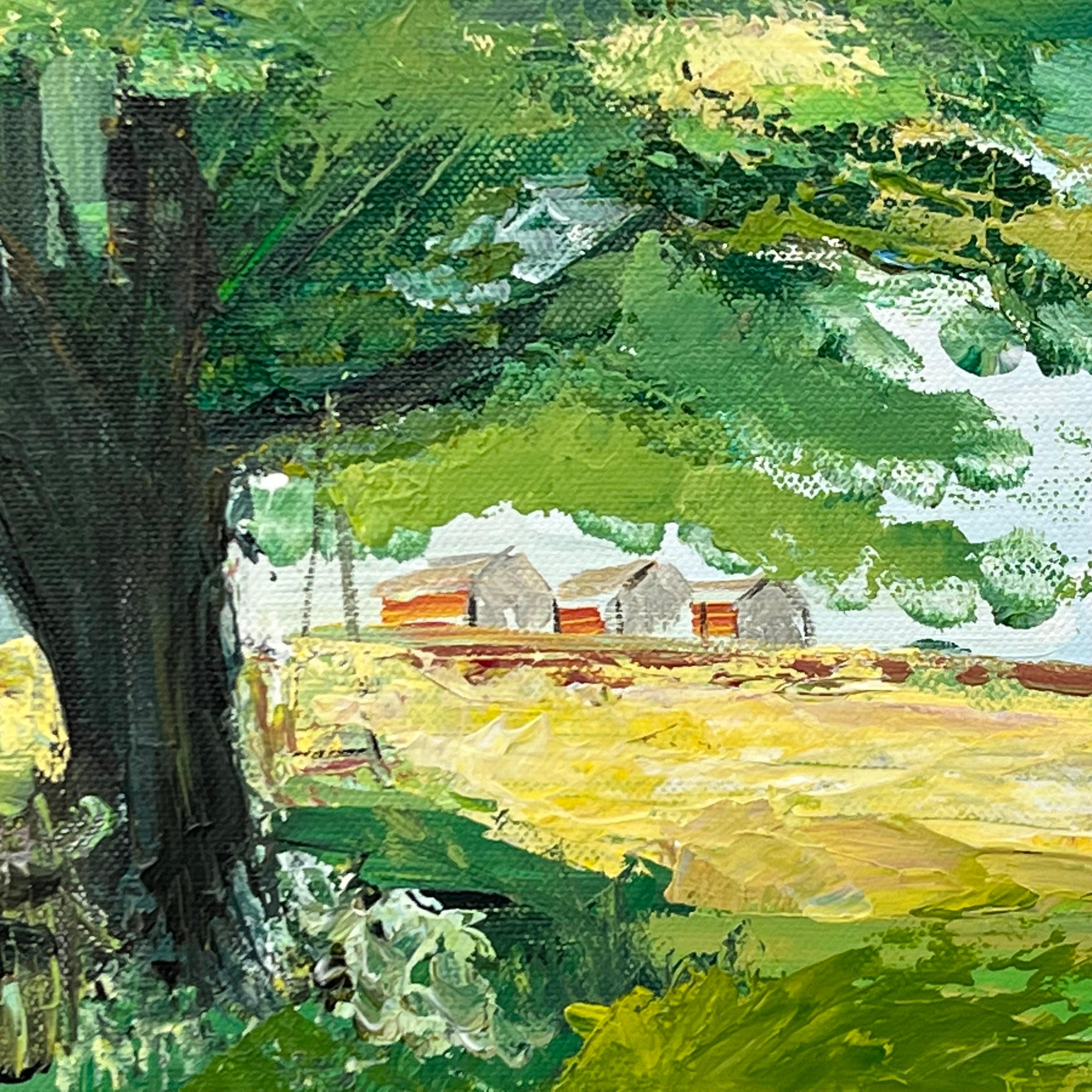 Expressive Impasto Landscape Painting of Oak Tree by Contemporary British Artist For Sale 13