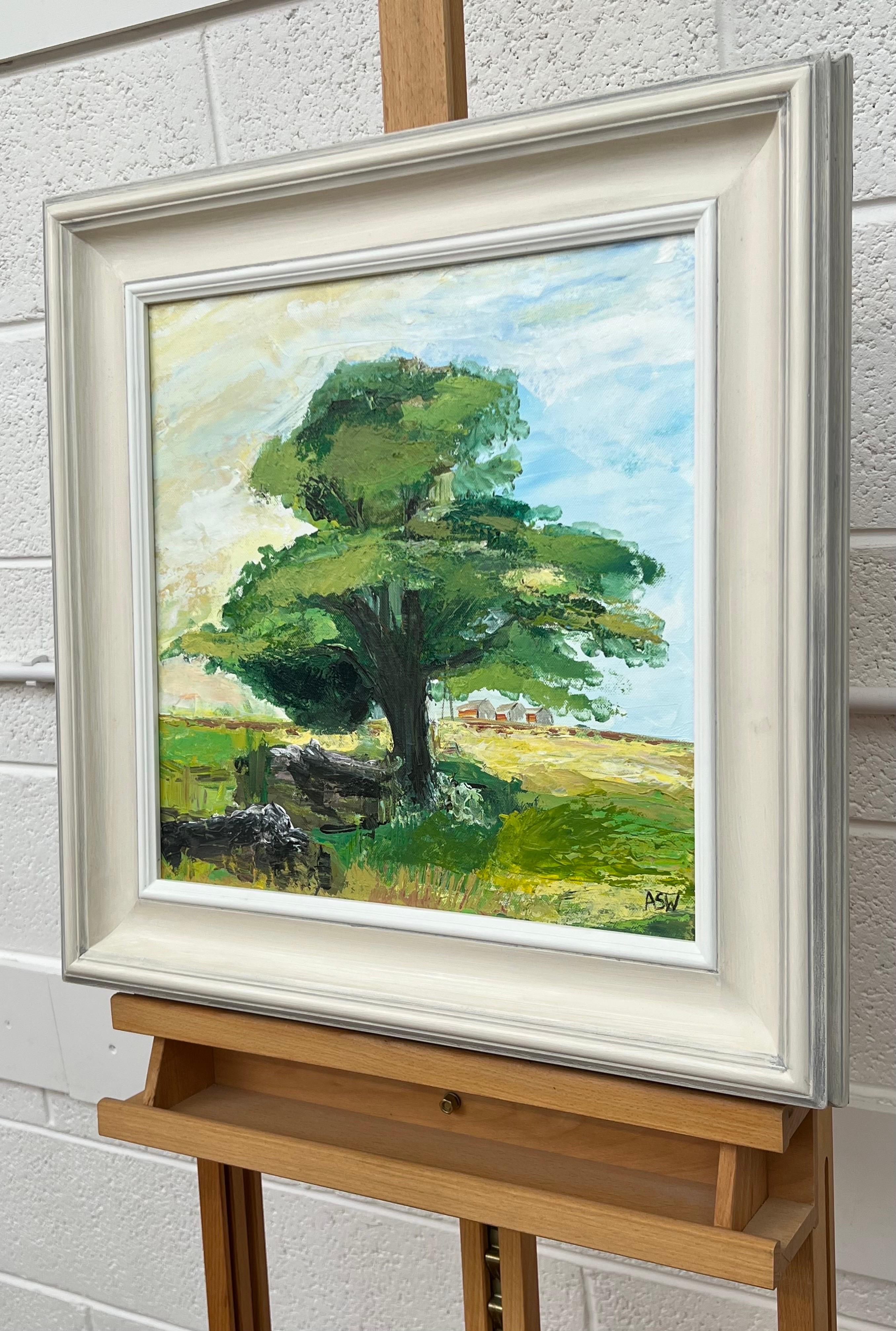 Peinture de paysage expressive en forme d'arbre de chêne par un artiste britannique contemporain en vente 3