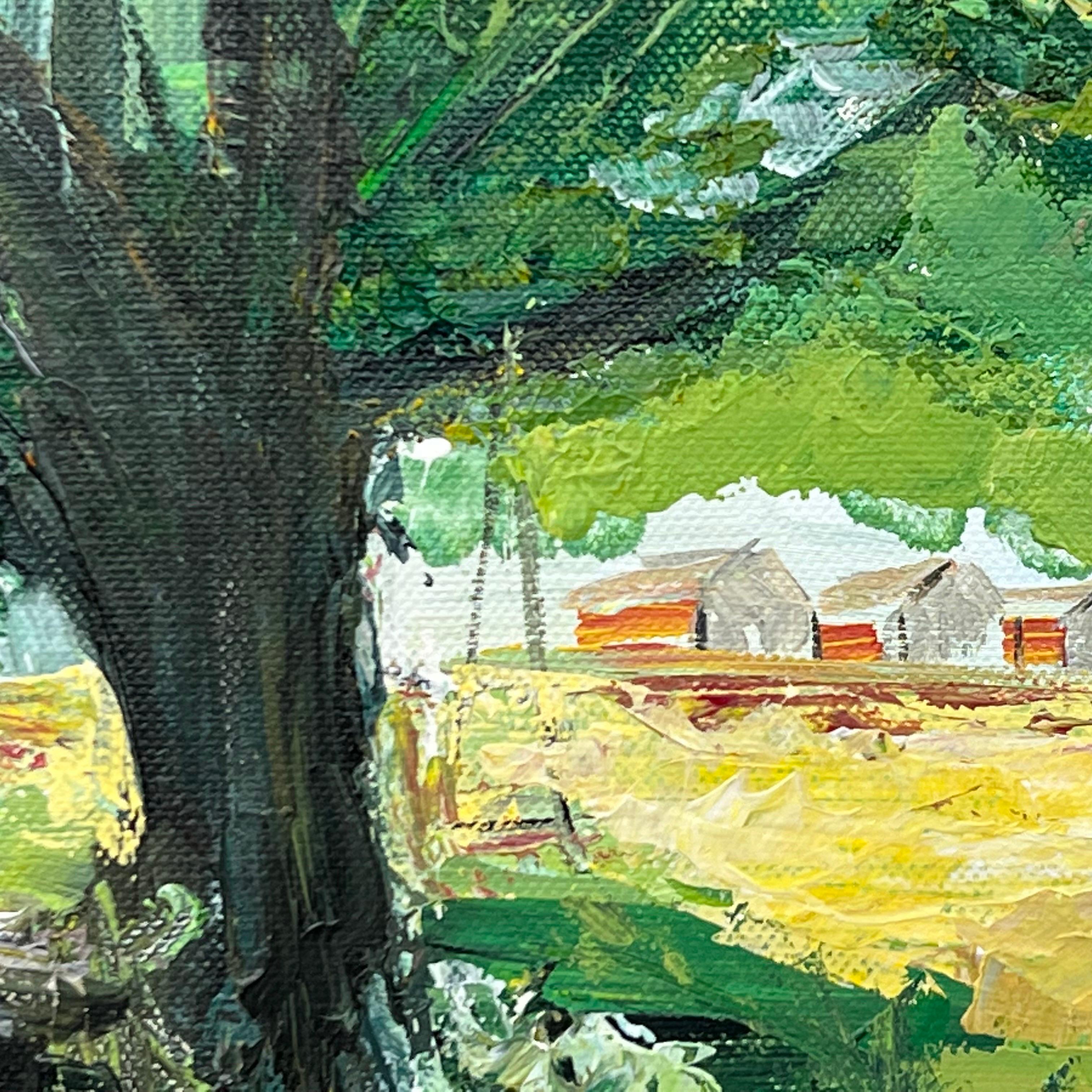 Peinture de paysage expressive en forme d'arbre de chêne par un artiste britannique contemporain en vente 6