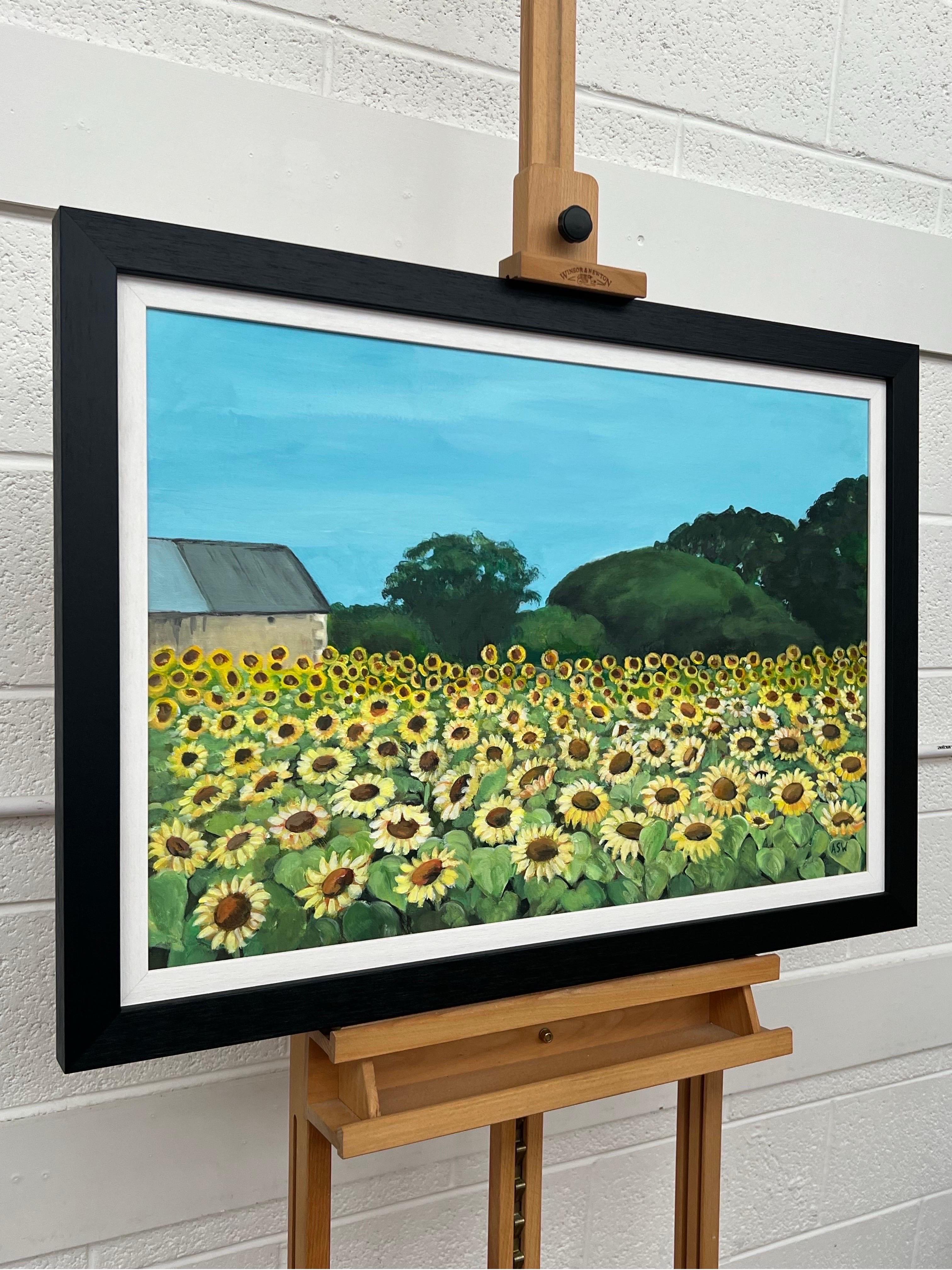 Campo de Girasoles en Verano en Francia II por Artista Británico Contemporáneo en venta 6