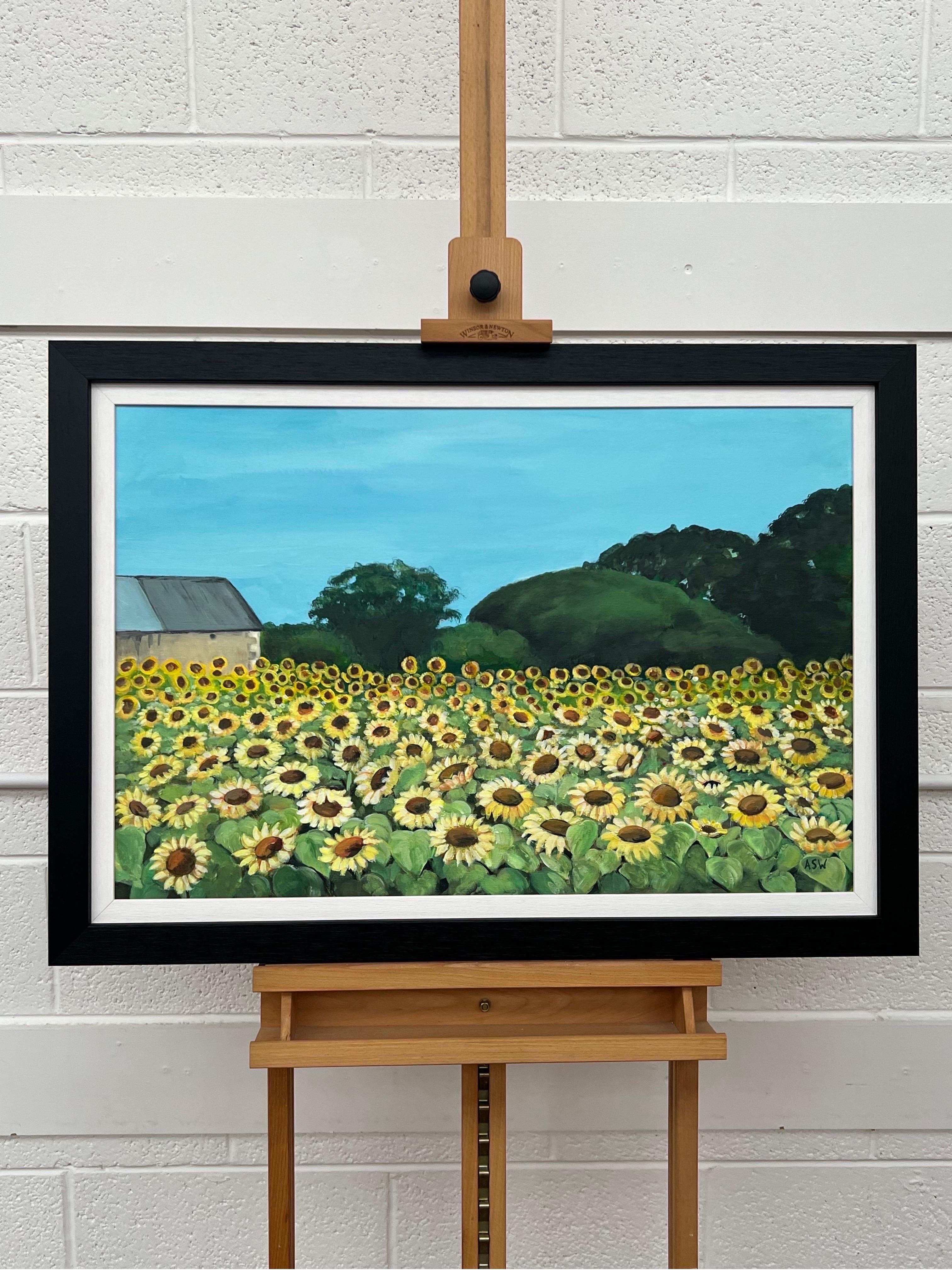 Campo de Girasoles en Verano en Francia II por Artista Británico Contemporáneo en venta 7