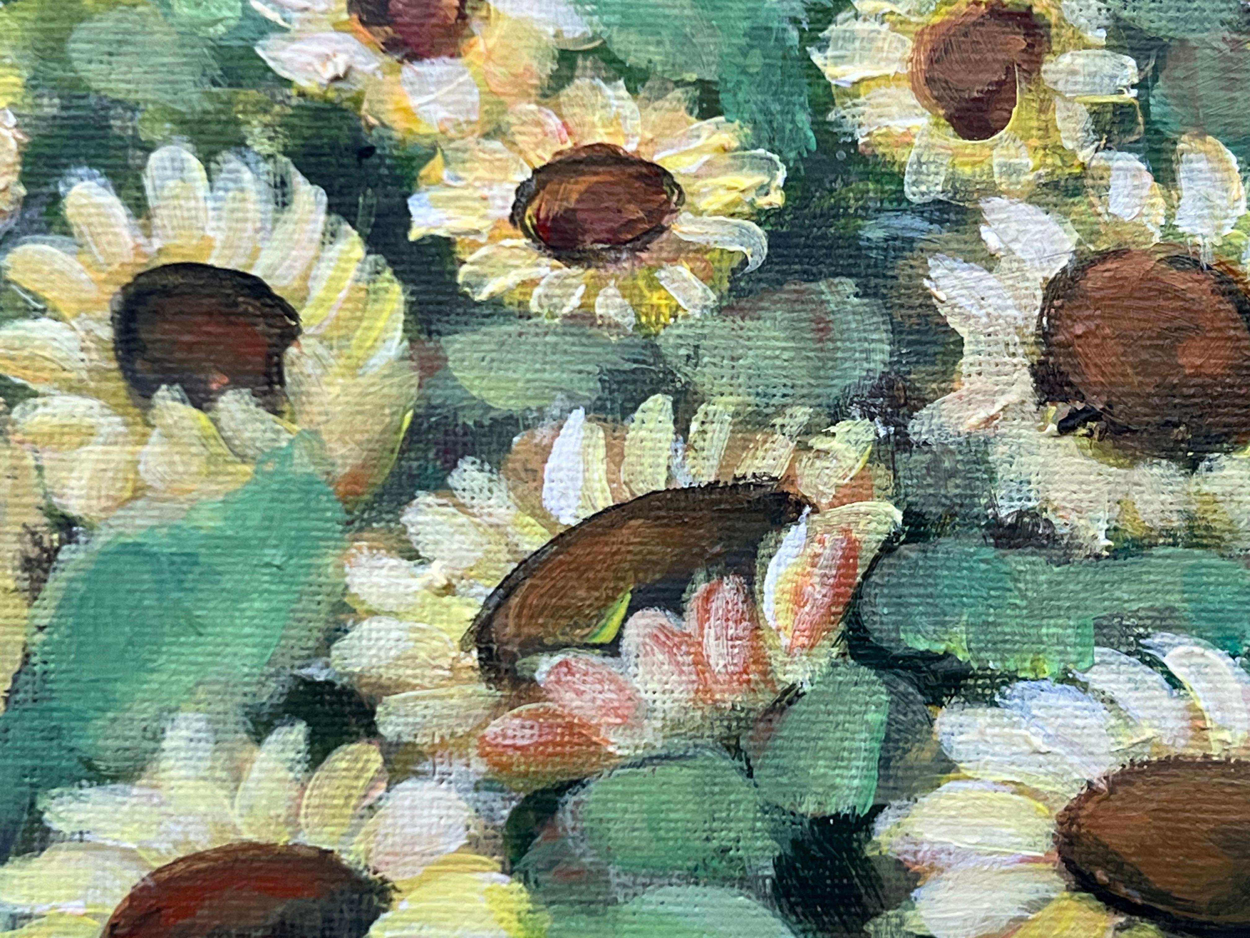 Campo de Girasoles en Verano en Francia II por Artista Británico Contemporáneo en venta 15