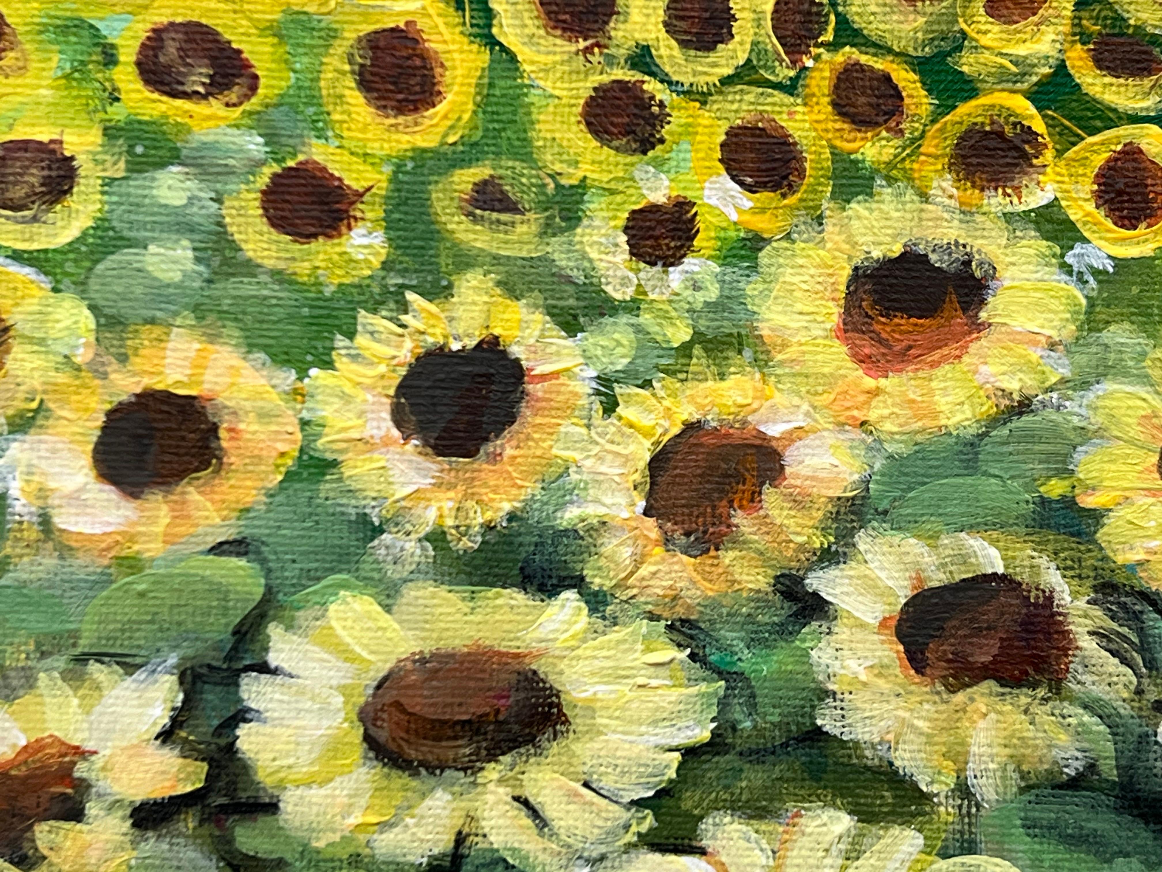 Campo de Girasoles en Verano en Francia II por Artista Británico Contemporáneo en venta 16