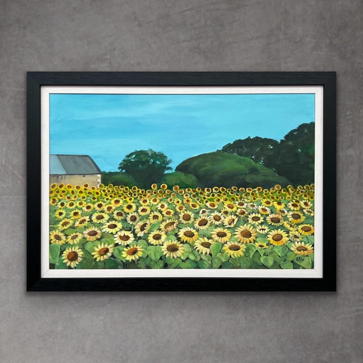 Campo de Girasoles en Verano en Francia II por Artista Británico Contemporáneo en venta 2