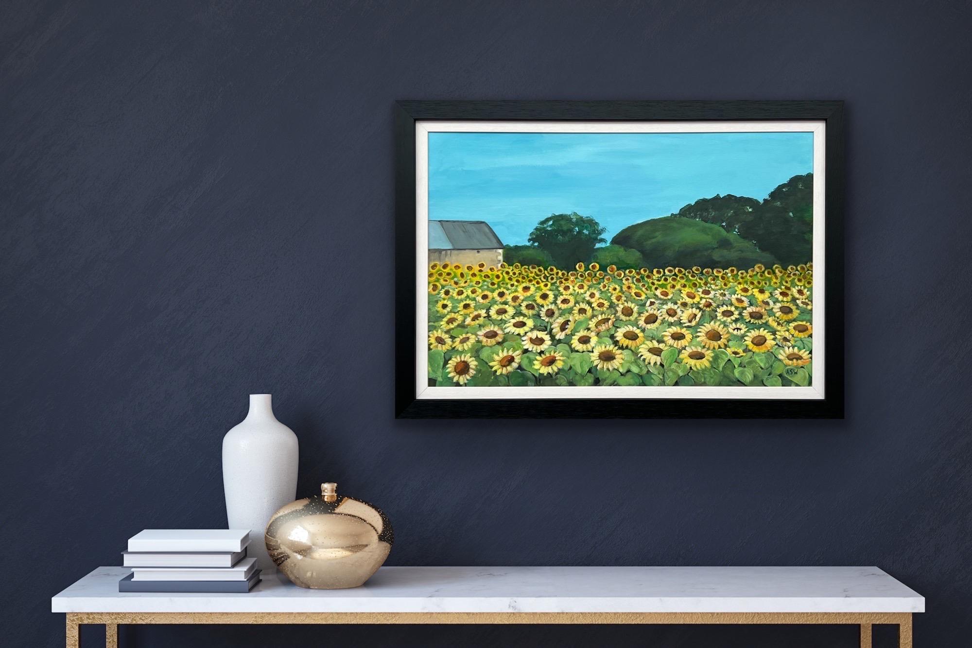 Campo de Girasoles en Verano en Francia II por Artista Británico Contemporáneo en venta 4