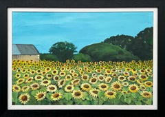 Campo de Girasoles en Verano en Francia II por Artista Británico Contemporáneo