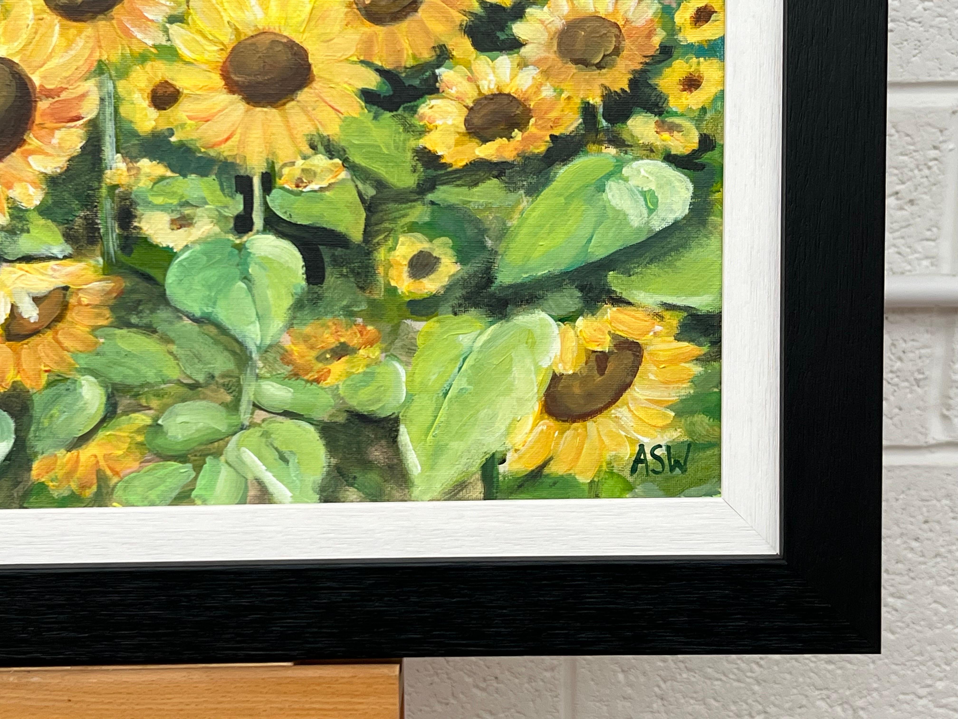 Champ de tournesols en été en France par un artiste britannique contemporain en vente 9