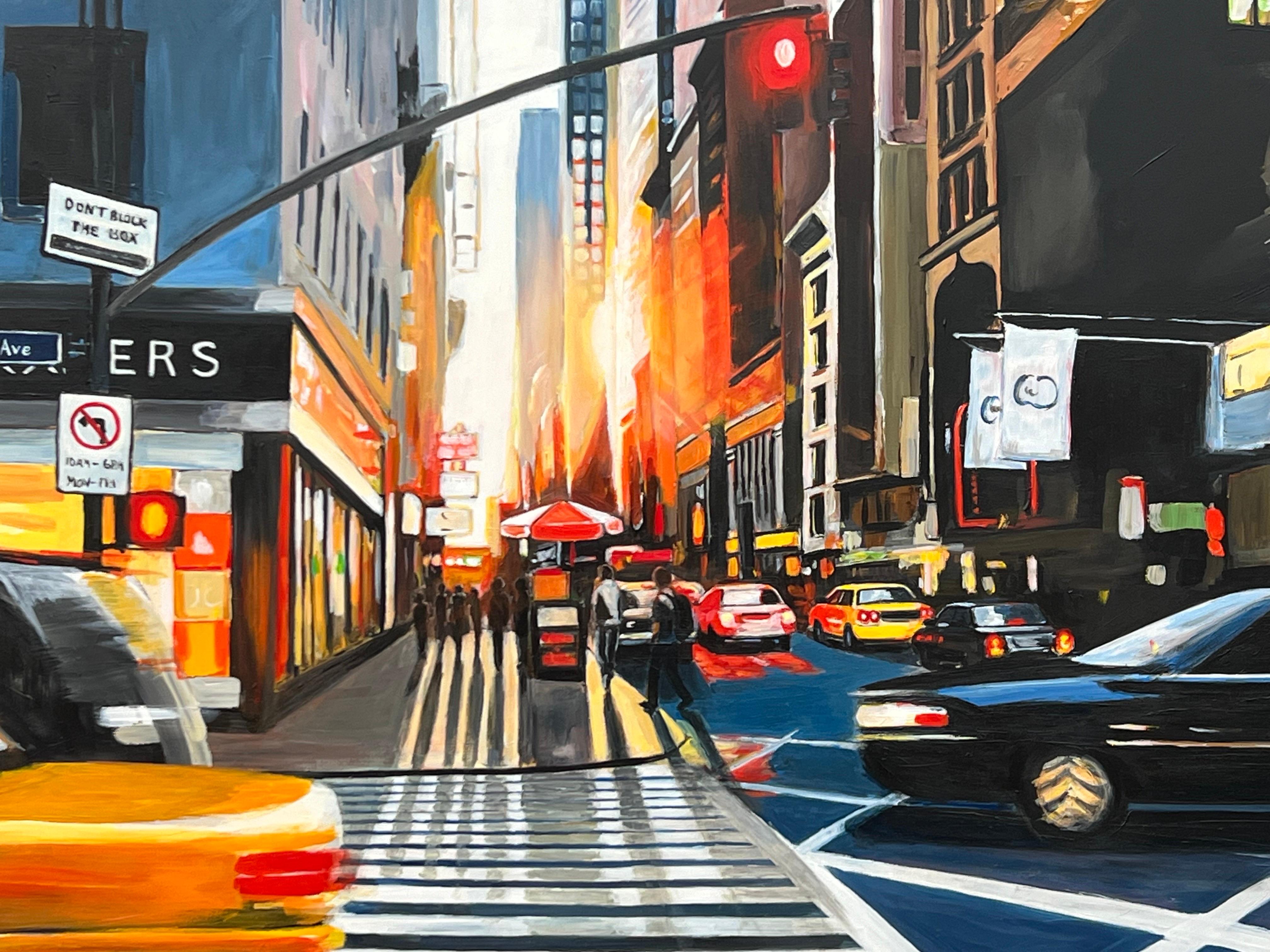 Fifth Avenue Manhattan New York City Panoramagemälde von Contemporary Artist im Angebot 6