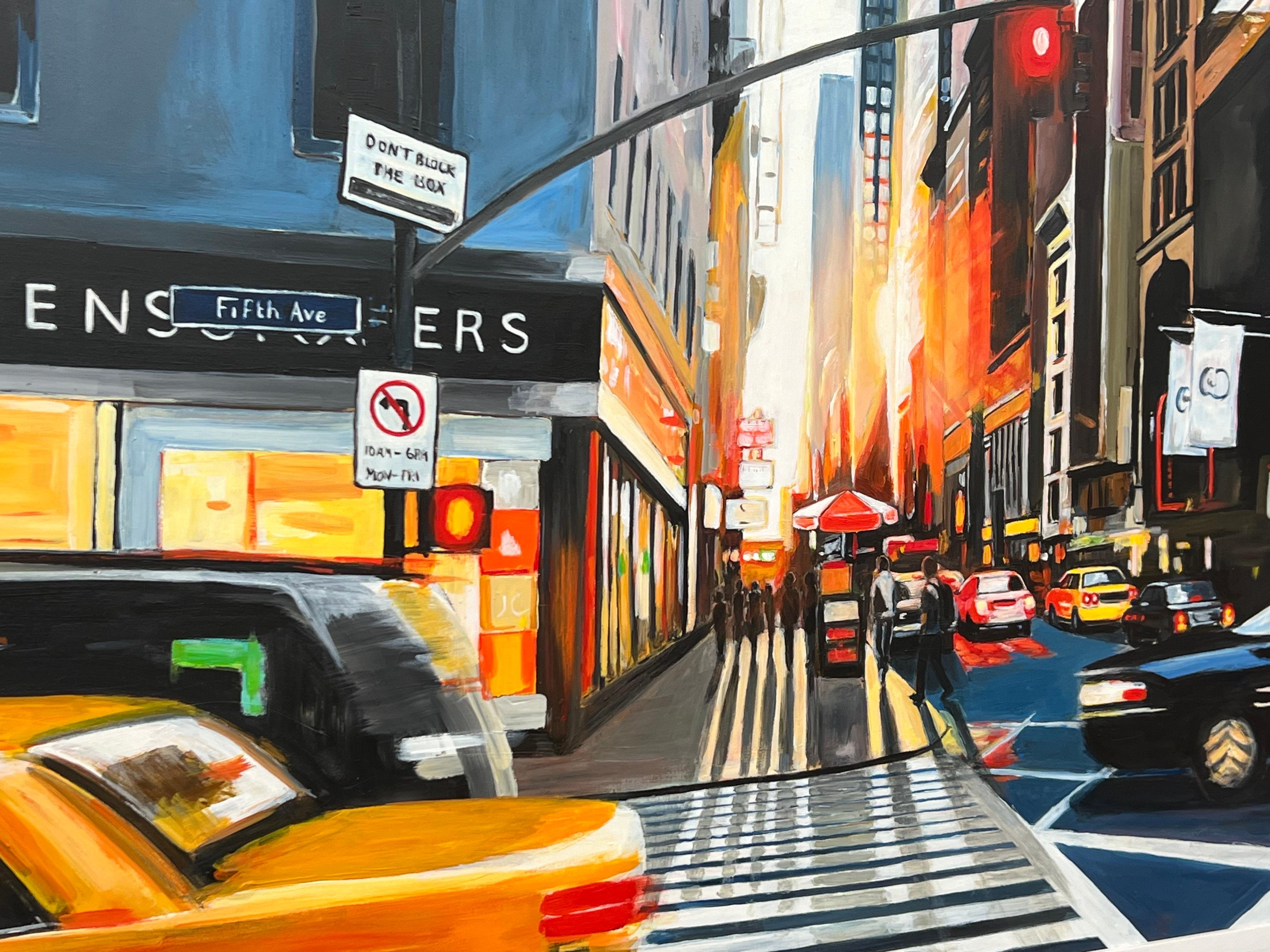 Fifth Avenue Manhattan New York City Panoramagemälde von Contemporary Artist im Angebot 7