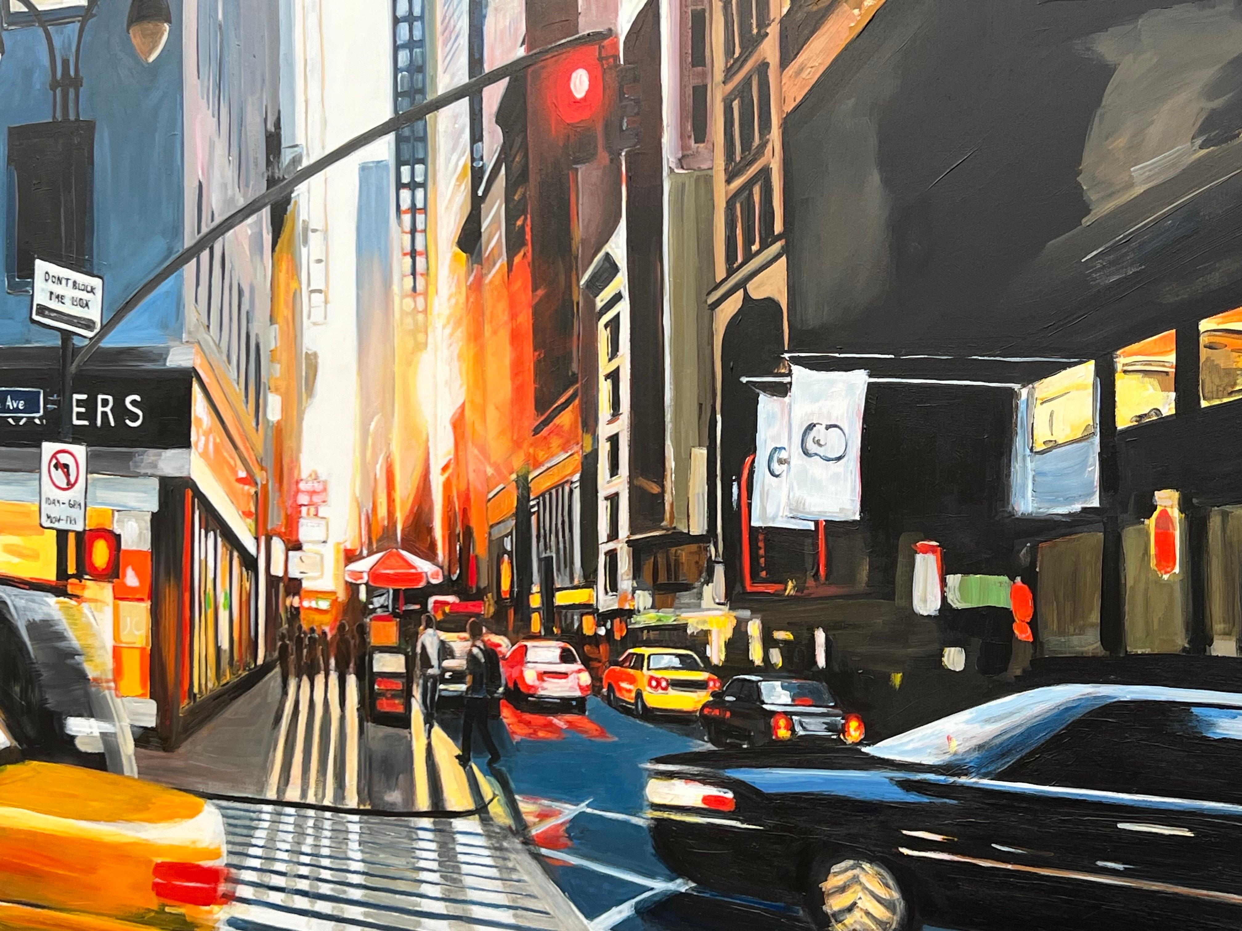 Fifth Avenue Manhattan New York City Panoramagemälde von Contemporary Artist im Angebot 8