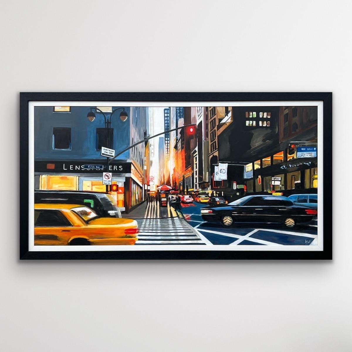 Fifth Avenue Manhattan New York City Panoramagemälde von Contemporary Artist – Painting von Angela Wakefield