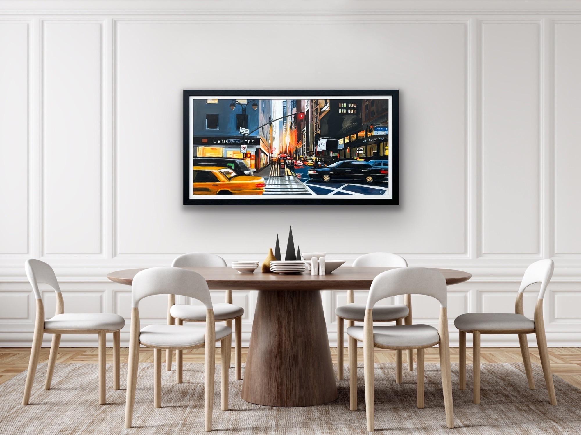 Fifth Avenue Manhattan New York City Panoramagemälde von Contemporary Artist (Zeitgenössisch), Painting, von Angela Wakefield