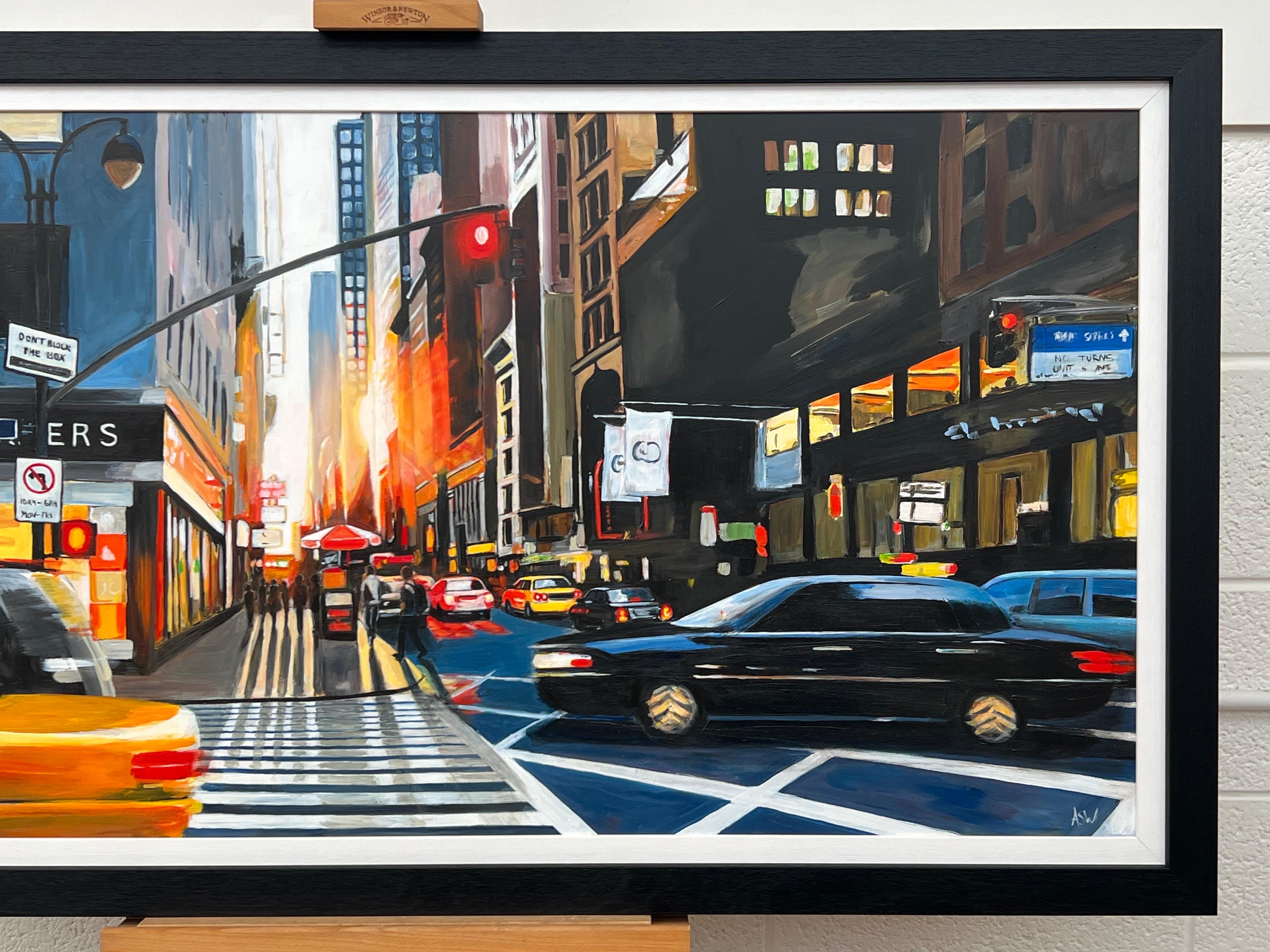 Fifth Avenue Manhattan New York City Panoramagemälde der zeitgenössischen Künstlerin Angela Wakefield. Dies ist ein wichtiges Werk aus ihrer New Yorker Serie.

Kunst misst 48 x 24 Zoll
Rahmen misst 53 x 29 Zoll

Dieses Bild wurde für das Cover des