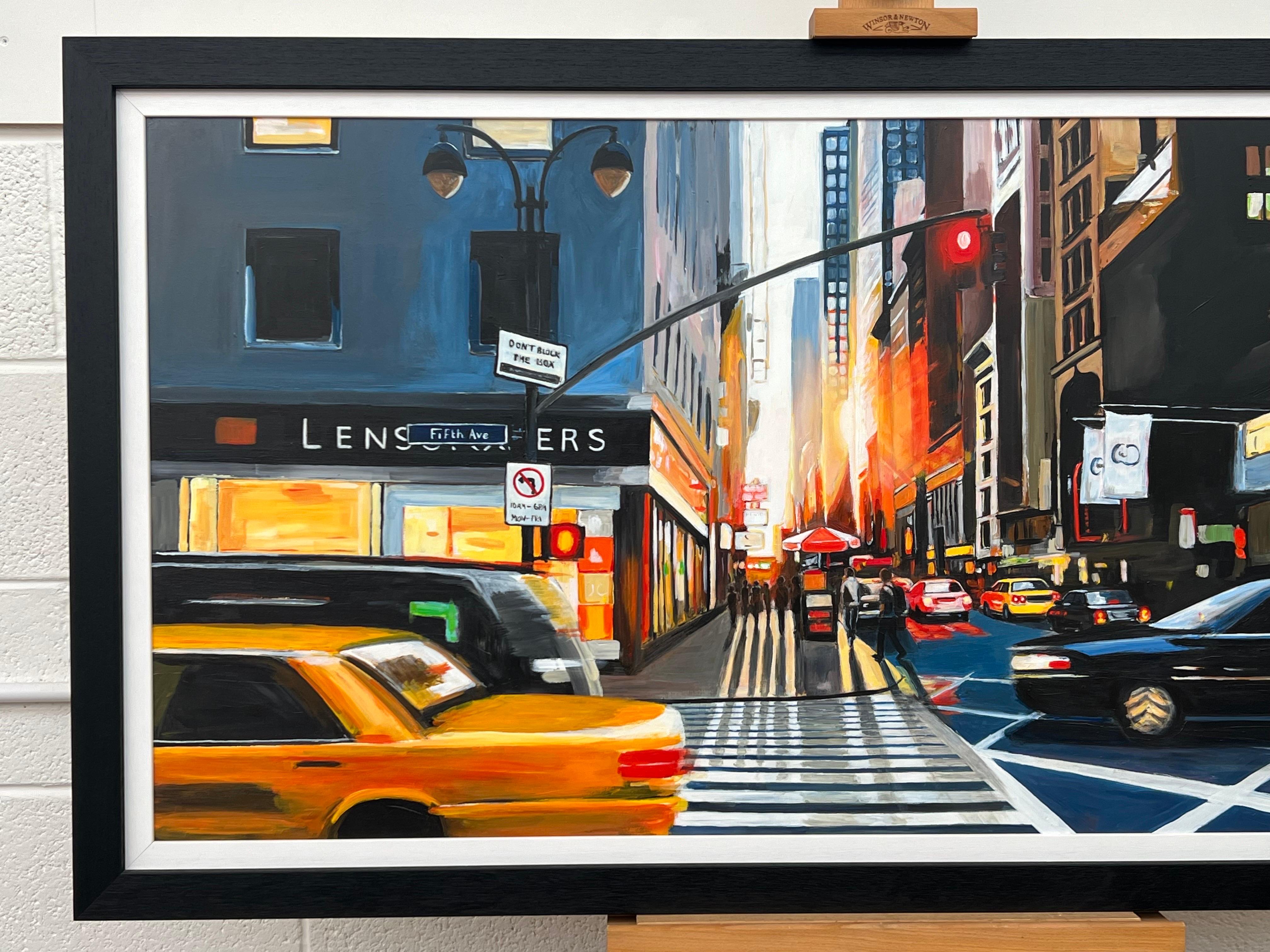 Fifth Avenue Manhattan New York City Panoramagemälde von Contemporary Artist im Angebot 1