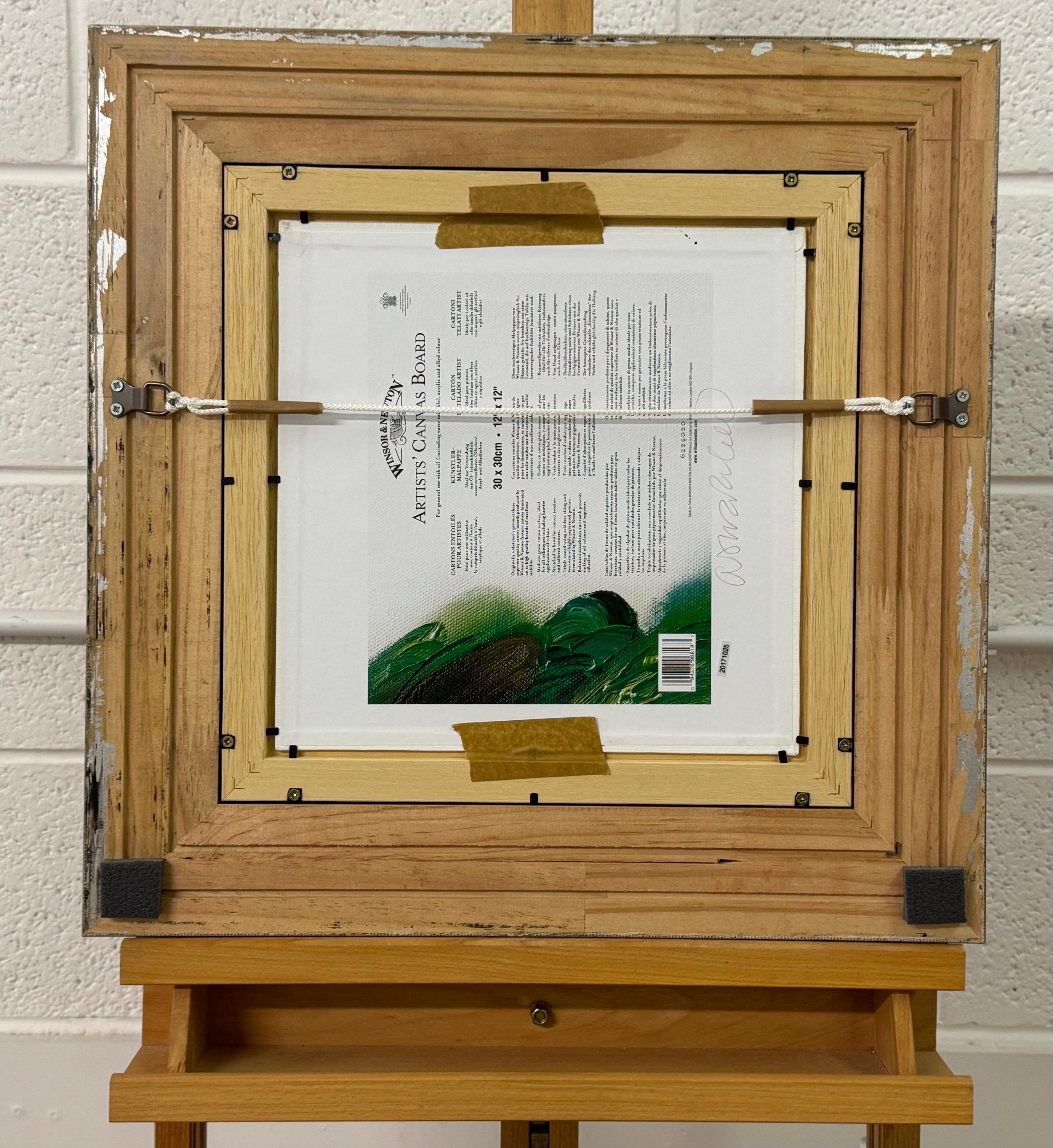 Arte Abstracto Dorado, Amarillo y Negro en Marco de Bronce por Artista Británico Contemporáneo en venta 15