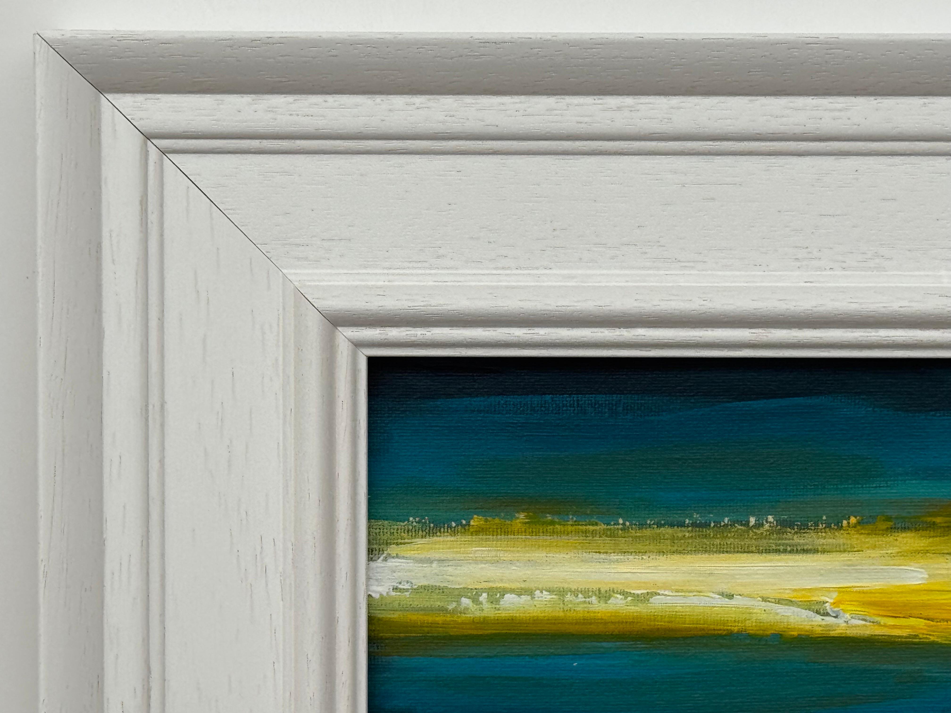 Horizonte Dorado - Estudio de Arte Paisaje Abstracto en Miniatura por Artista Contemporáneo en venta 7