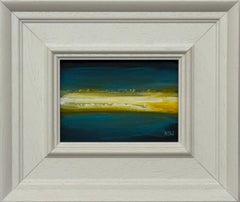 Golden Horizon - Miniature Abstract Landscape Art Study by Contemporary Artist