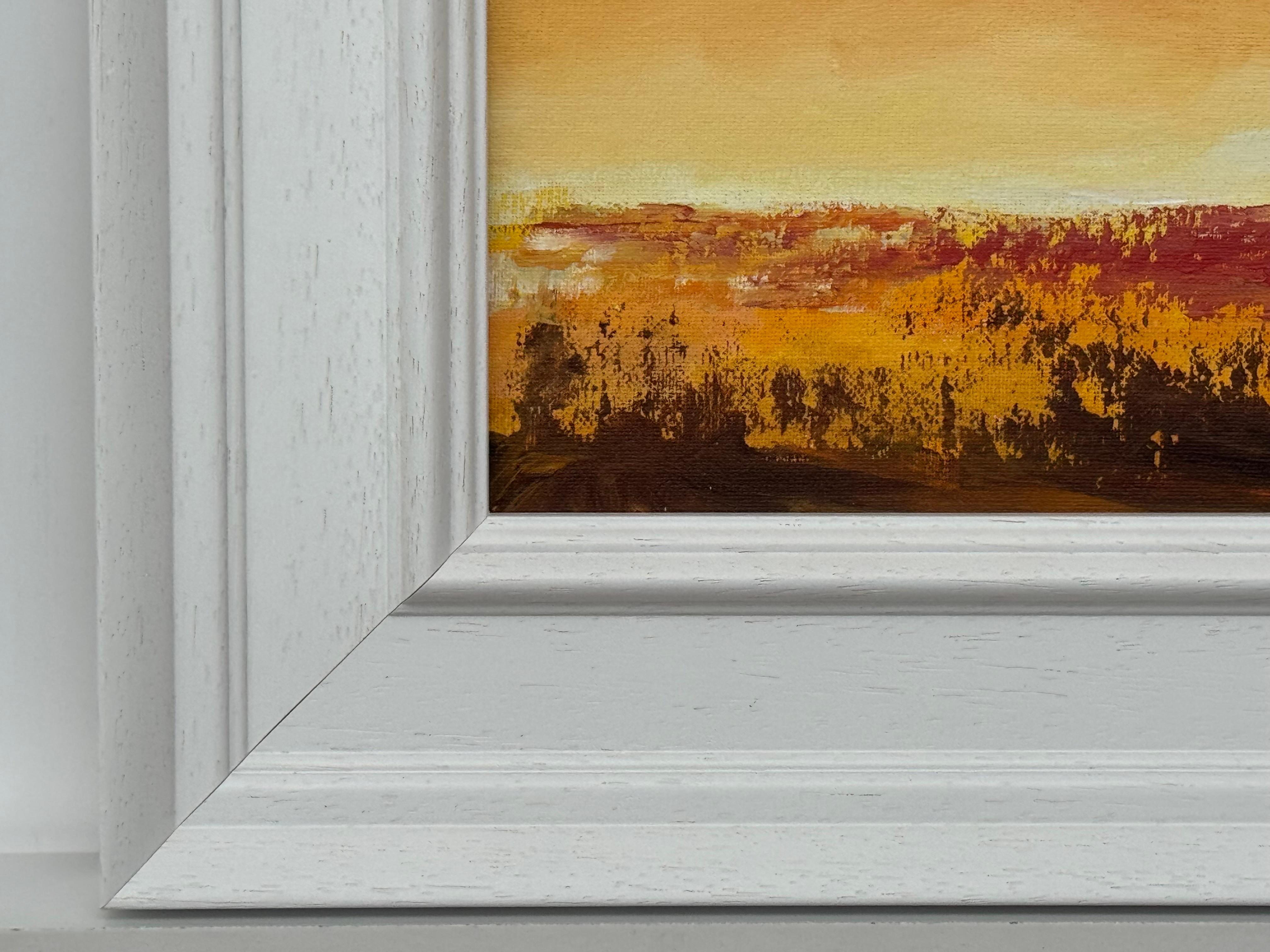 Golden Hour - Miniature Abstract Landscape Art by Contemporary British Artist For Sale 6
