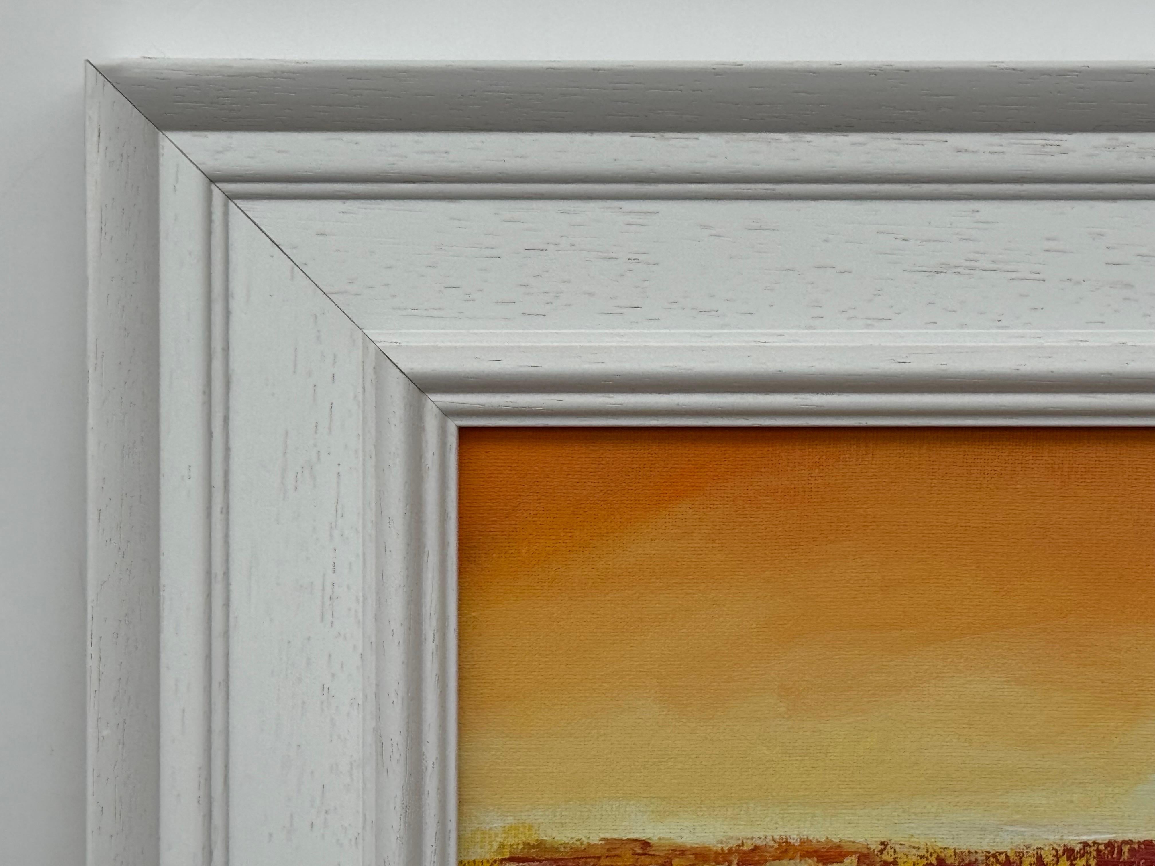 Golden Hour - Miniature Abstract Landscape Art by Contemporary British Artist For Sale 7