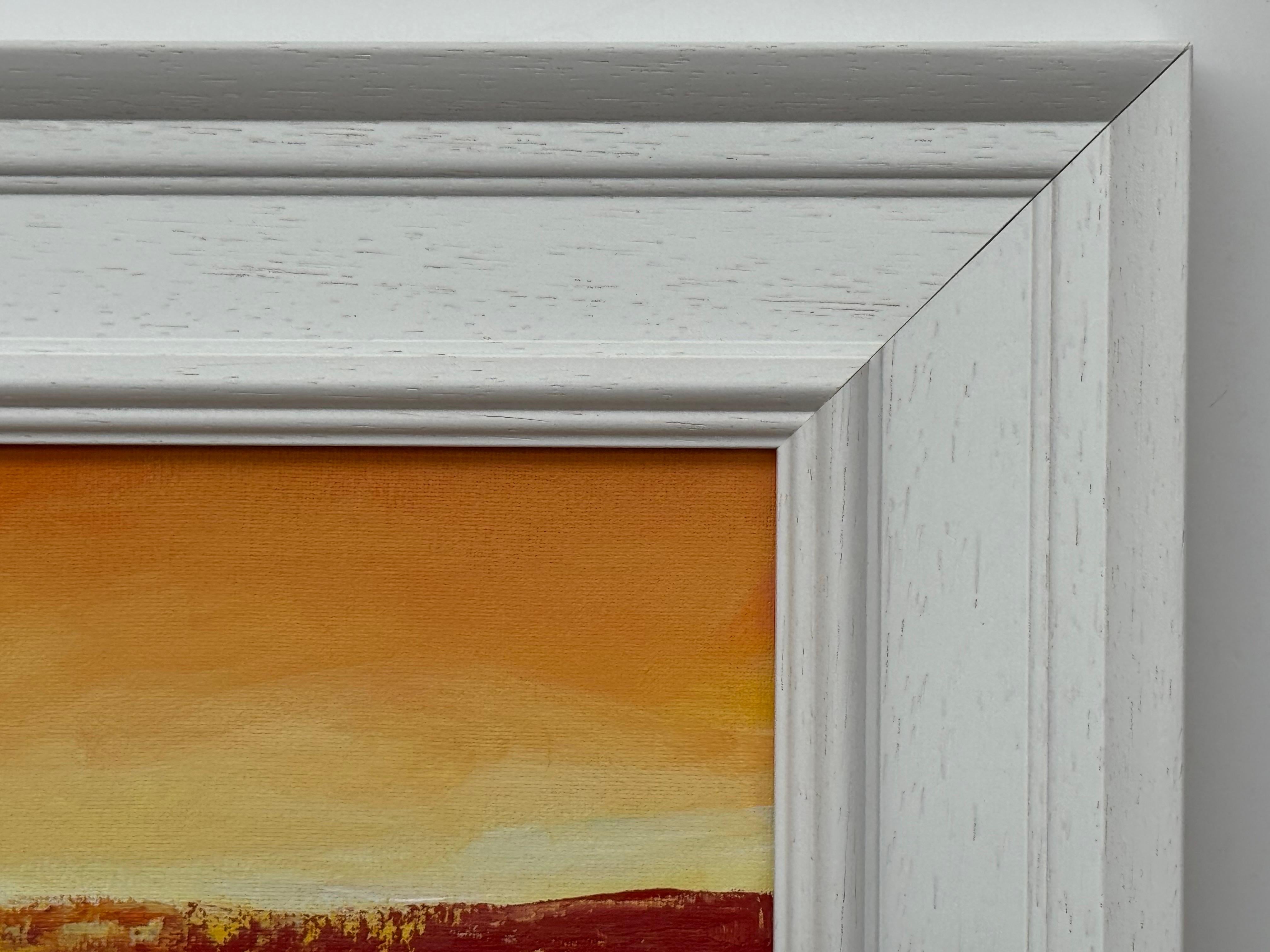Golden Hour - Miniature Abstract Landscape Art by Contemporary British Artist For Sale 5