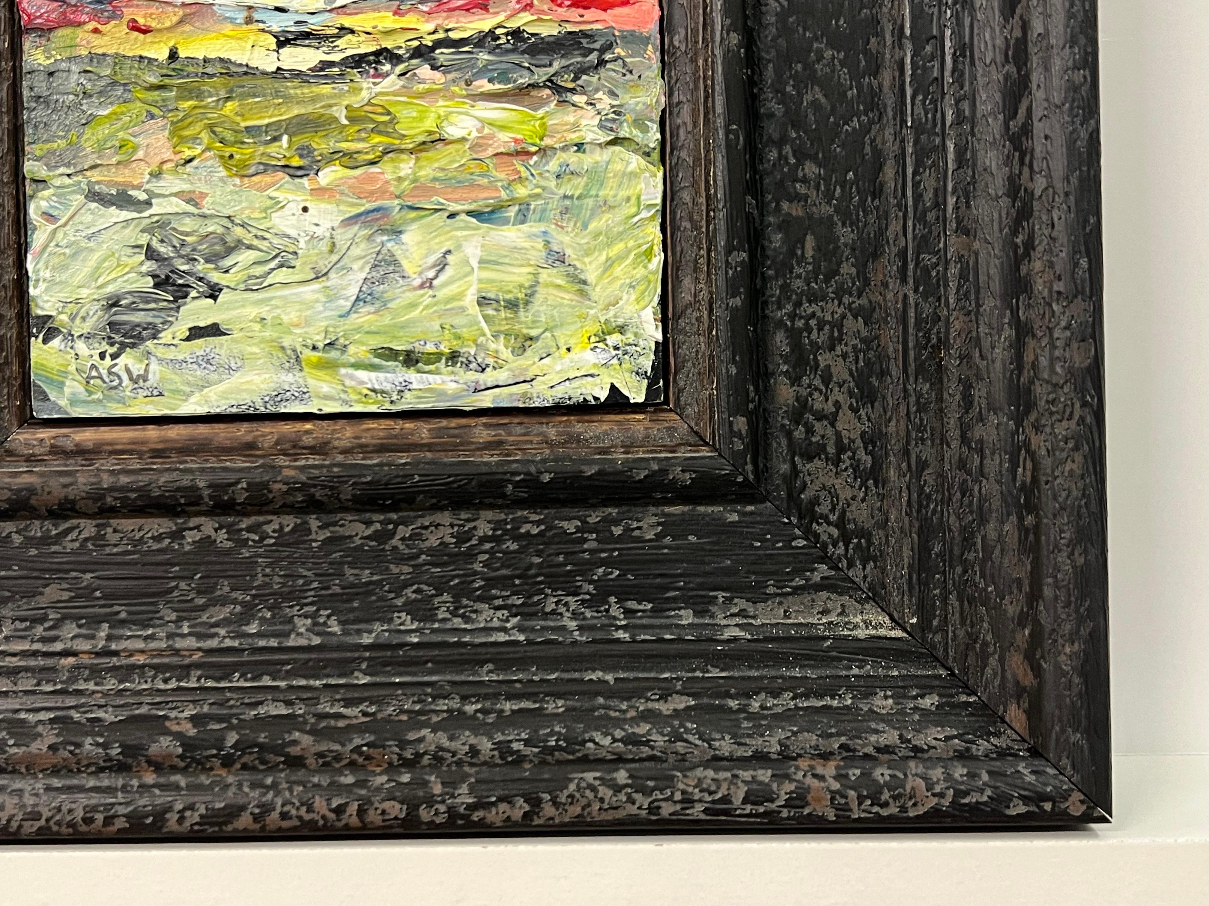 Impasto Paisaje marino abstracto Estudio en miniatura Artista británico contemporáneo en venta 7