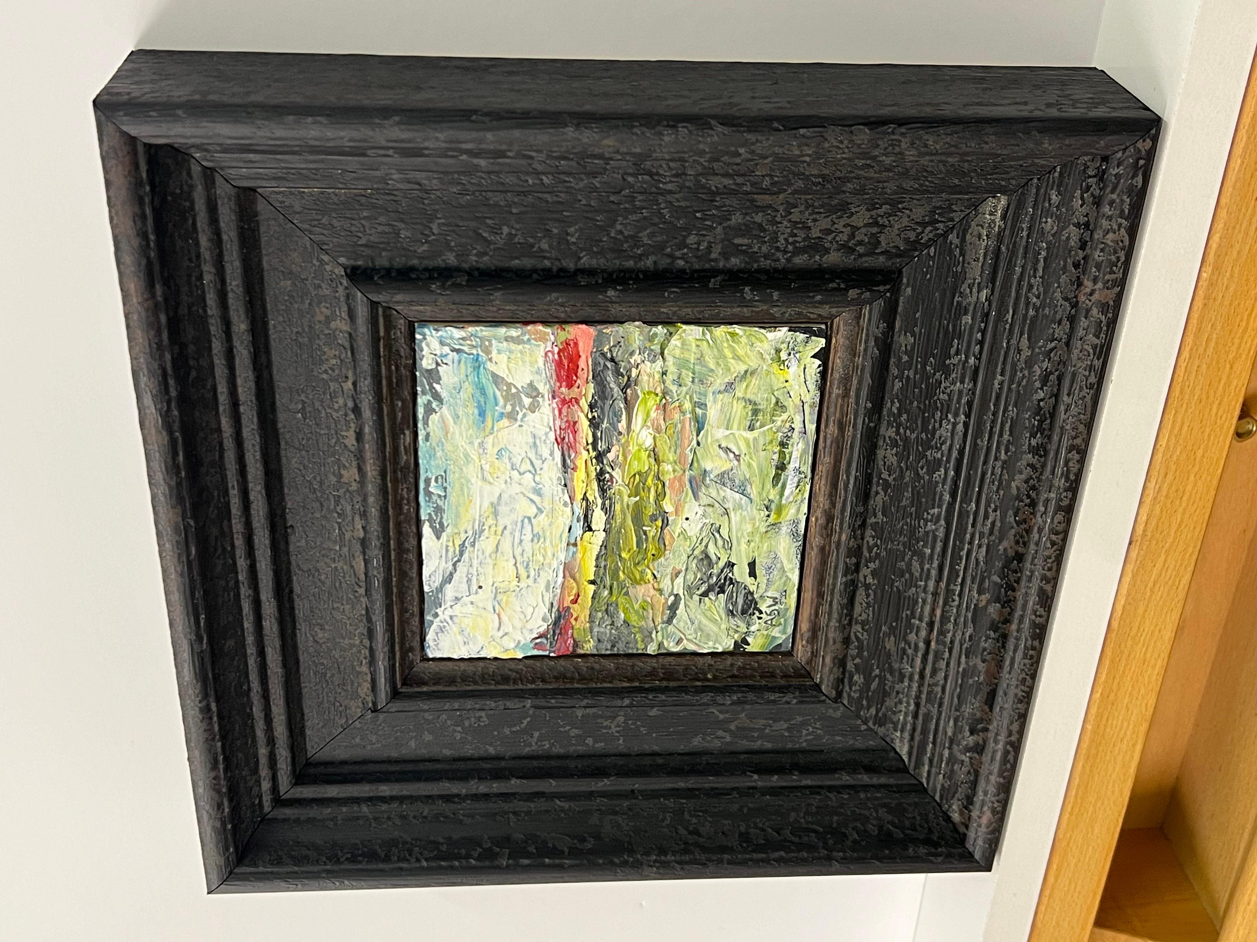 Impasto Paisaje marino abstracto Estudio en miniatura Artista británico contemporáneo en venta 9
