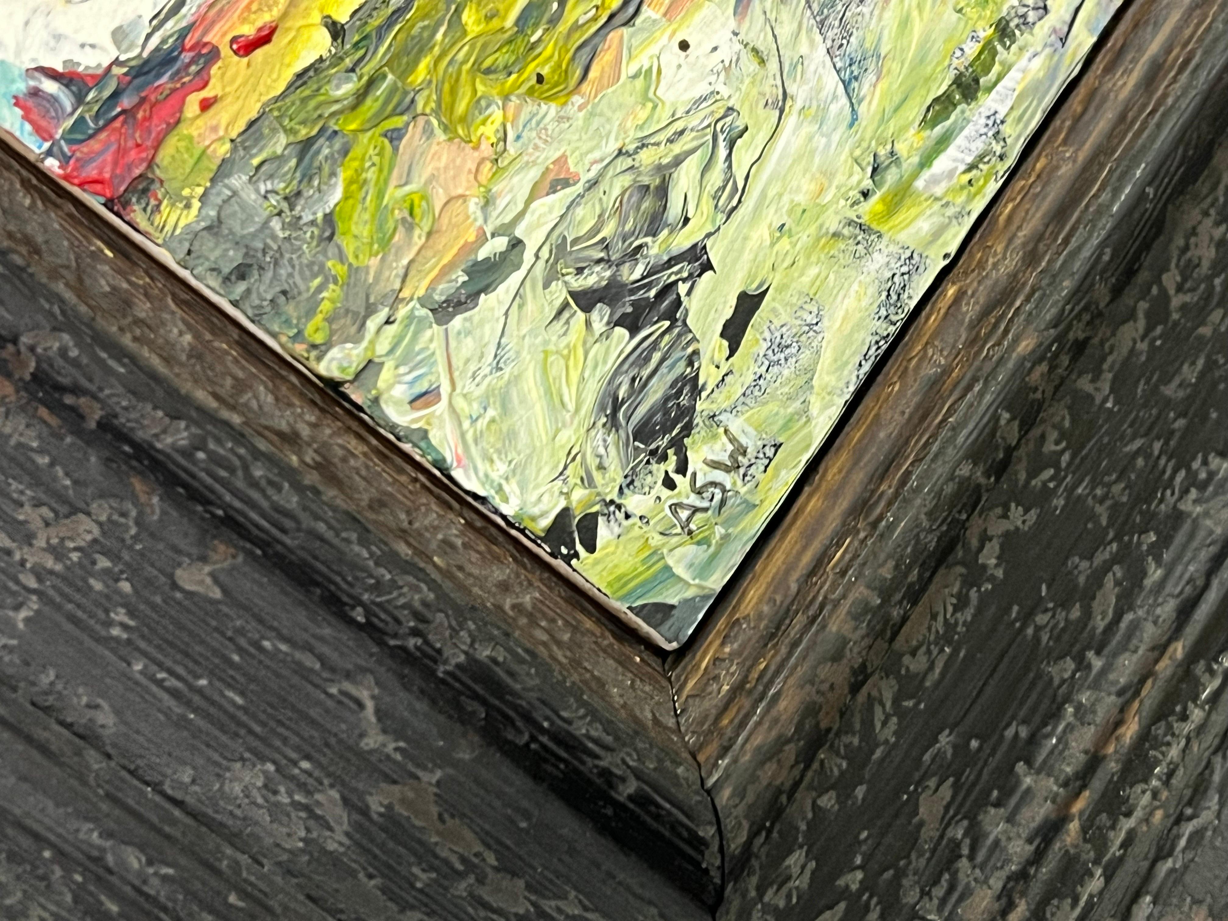 Impasto Paisaje marino abstracto Estudio en miniatura Artista británico contemporáneo en venta 3