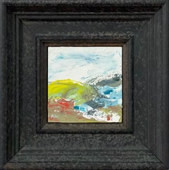 Étude de paysage marin abstrait miniature d'un artiste britannique contemporain de la série Impasto