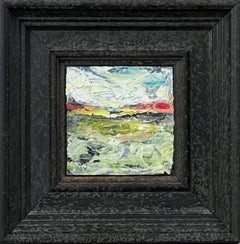 Étude de paysage marin abstrait miniature d'un artiste britannique contemporain de la série Impasto