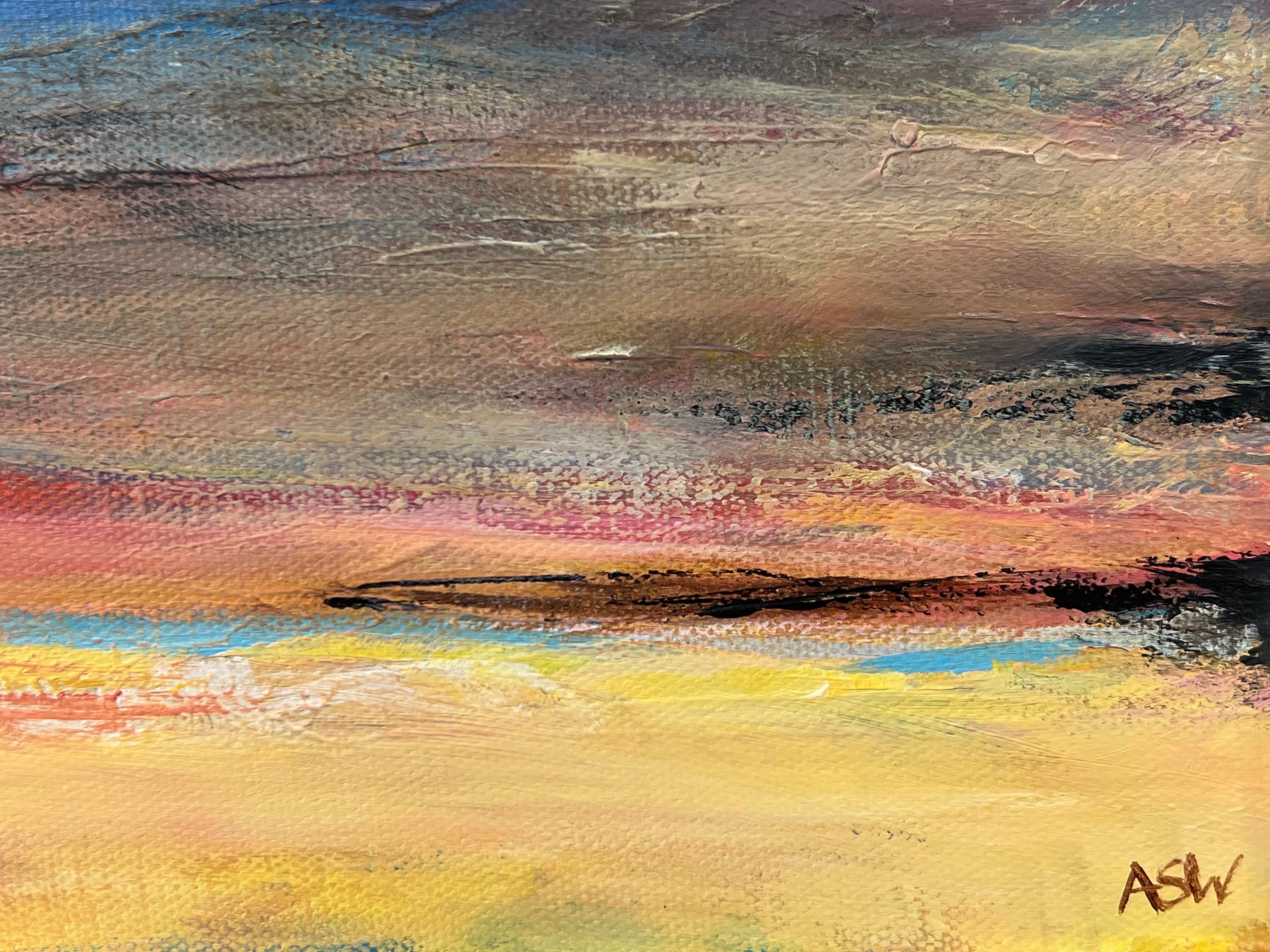 Paysage abstrait impressionniste de la Moorland anglaise par l'artiste contemporain en vente 5