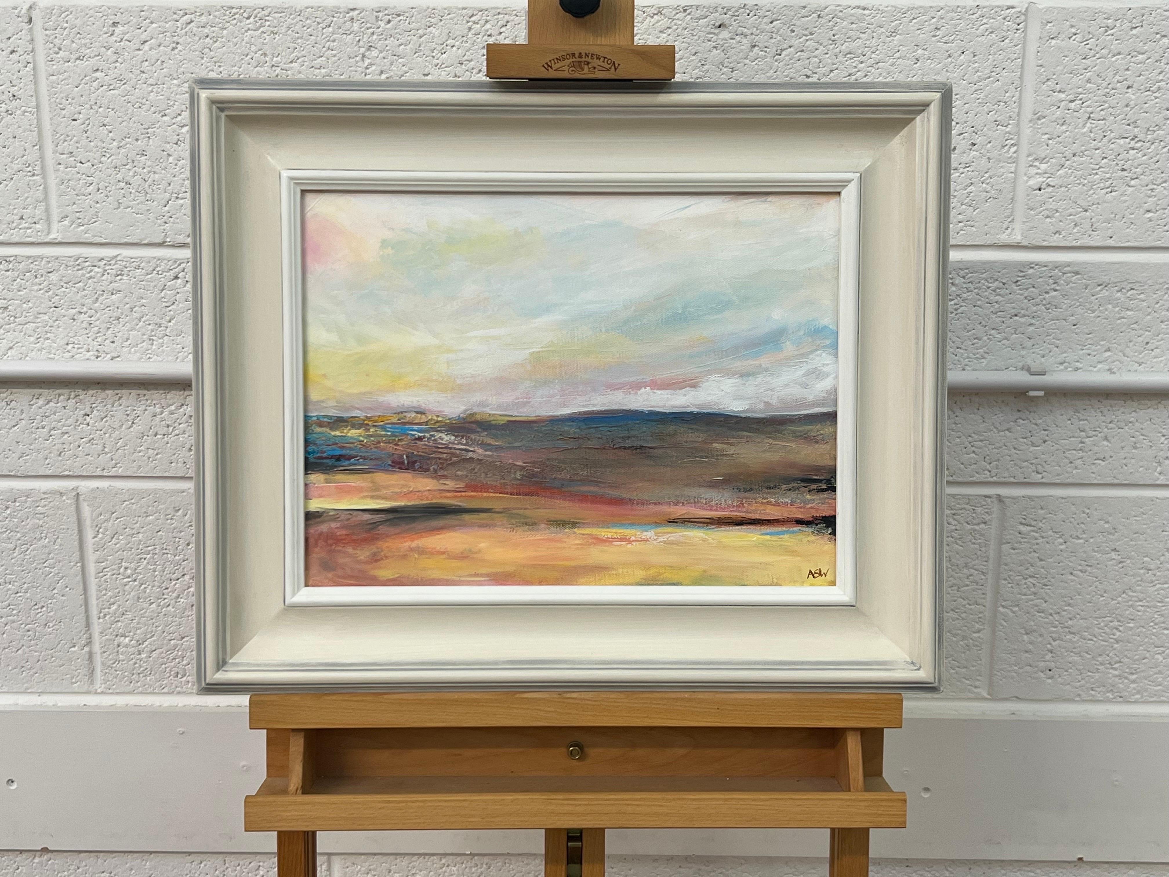 Impressionist Abstract Landscape of English Moorland by Contemporary Artist For Sale 8