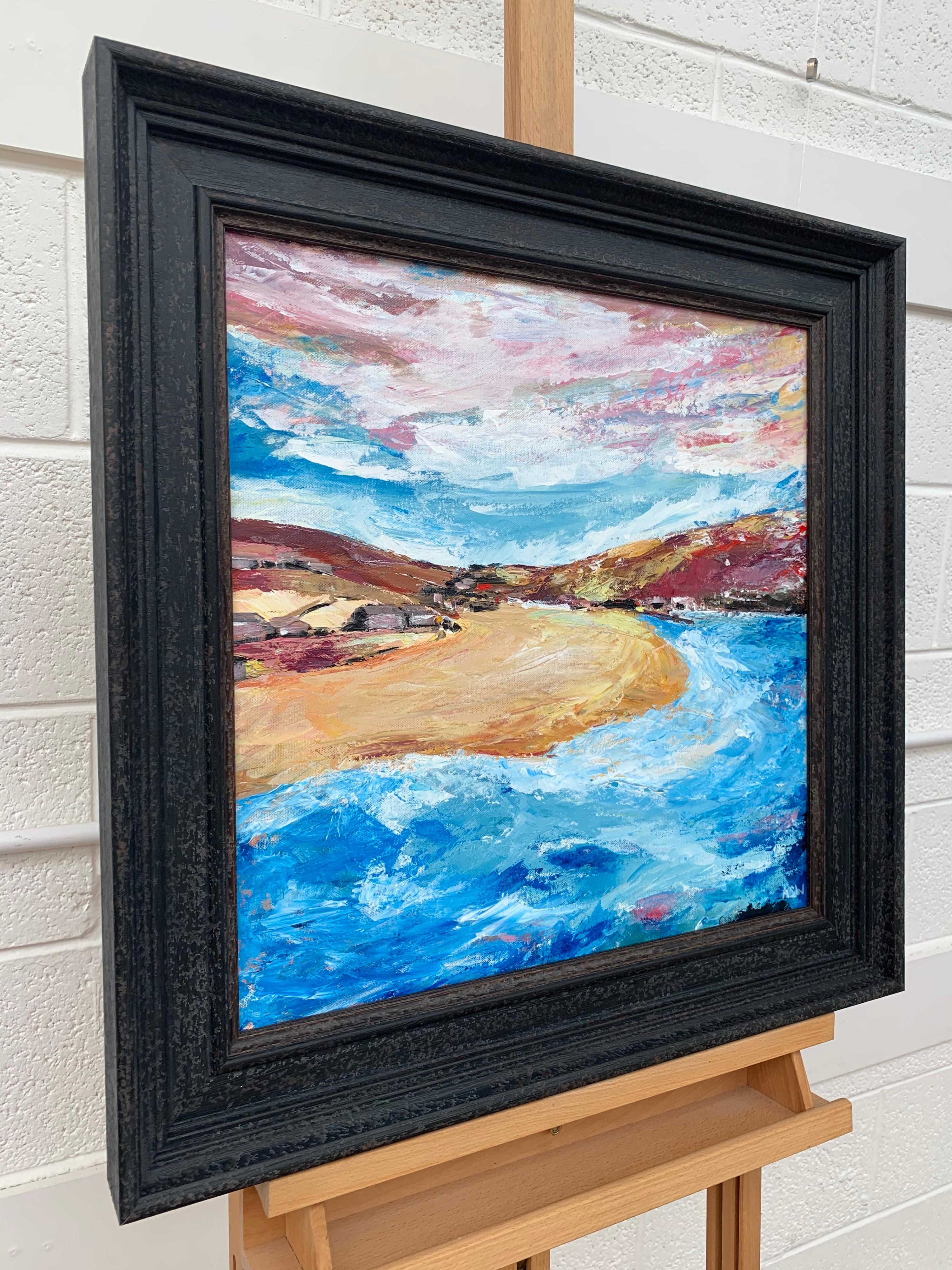 Paisaje marino impresionista Paisaje de playa Pintura de un artista británico contemporáneo - Painting de Angela Wakefield