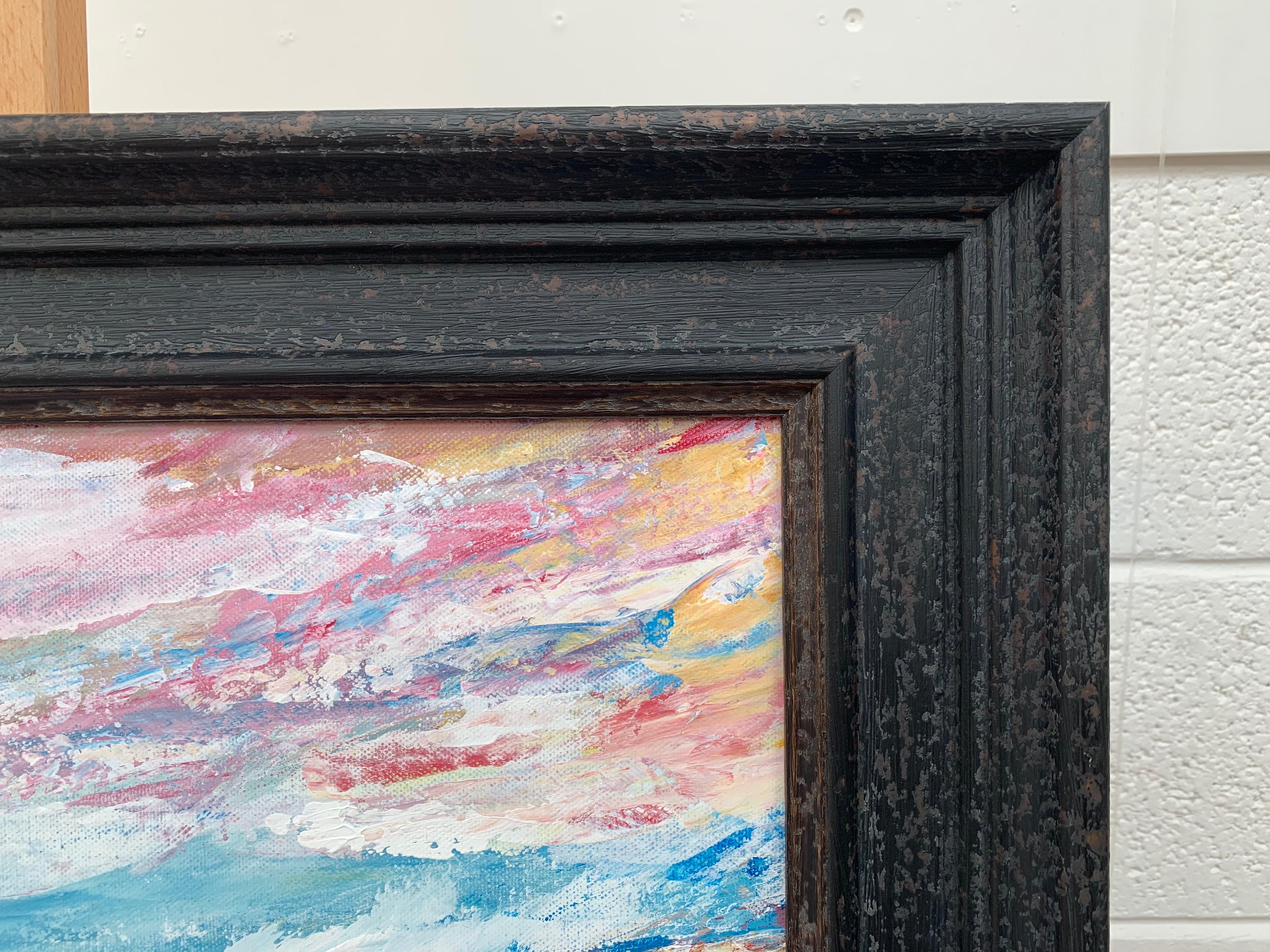 Paisaje marino impresionista Paisaje de playa Pintura de un artista británico contemporáneo en venta 1