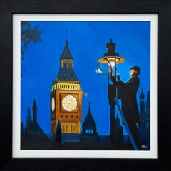 Lampe Feuerzeug mit Big Ben in London City Westminster bei Nacht von britischen Künstler