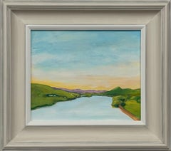 Landscape Painting of Hudson River, New York State, USA by British Artist