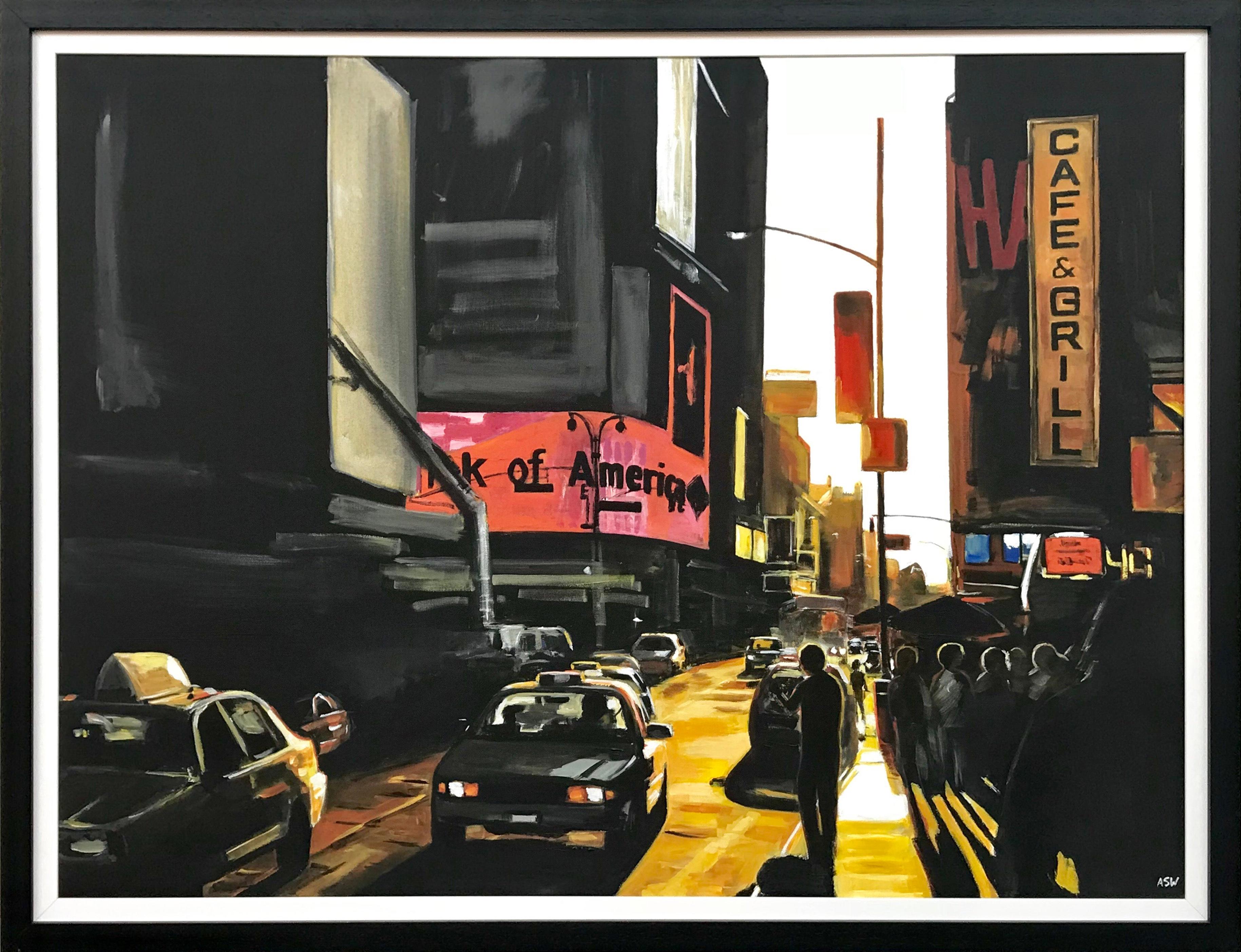Large Original Painting of Broadway New York City by British Landscape Artist