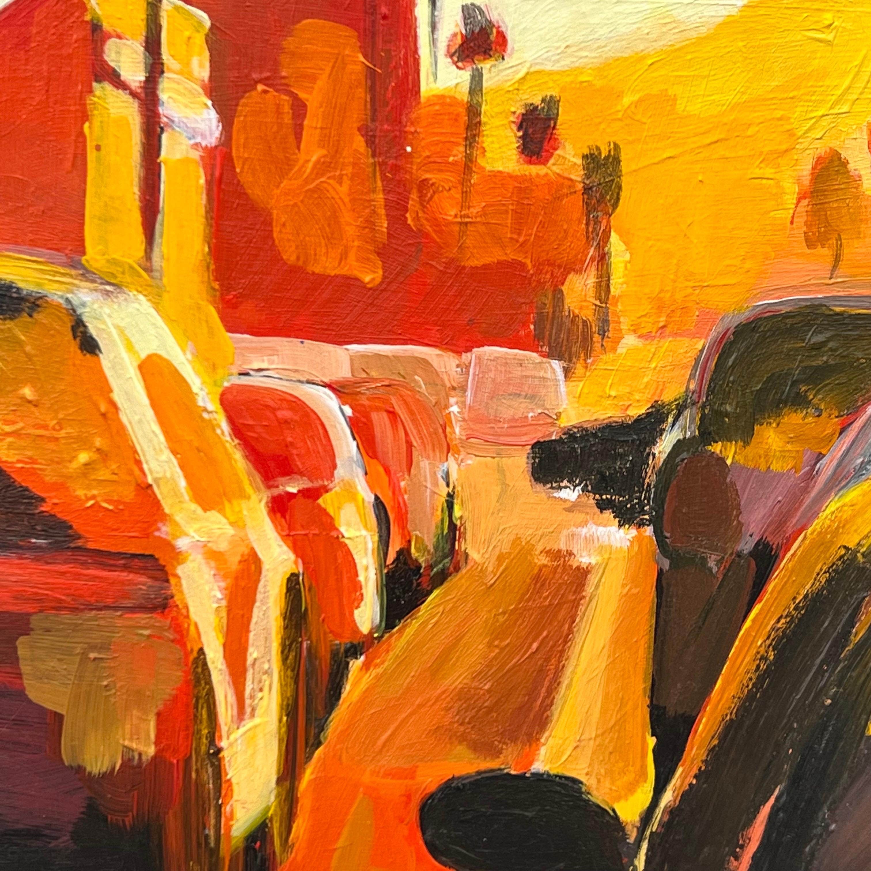 Los Angeles Traffic Street Scene Study from California Series by British Artist 2