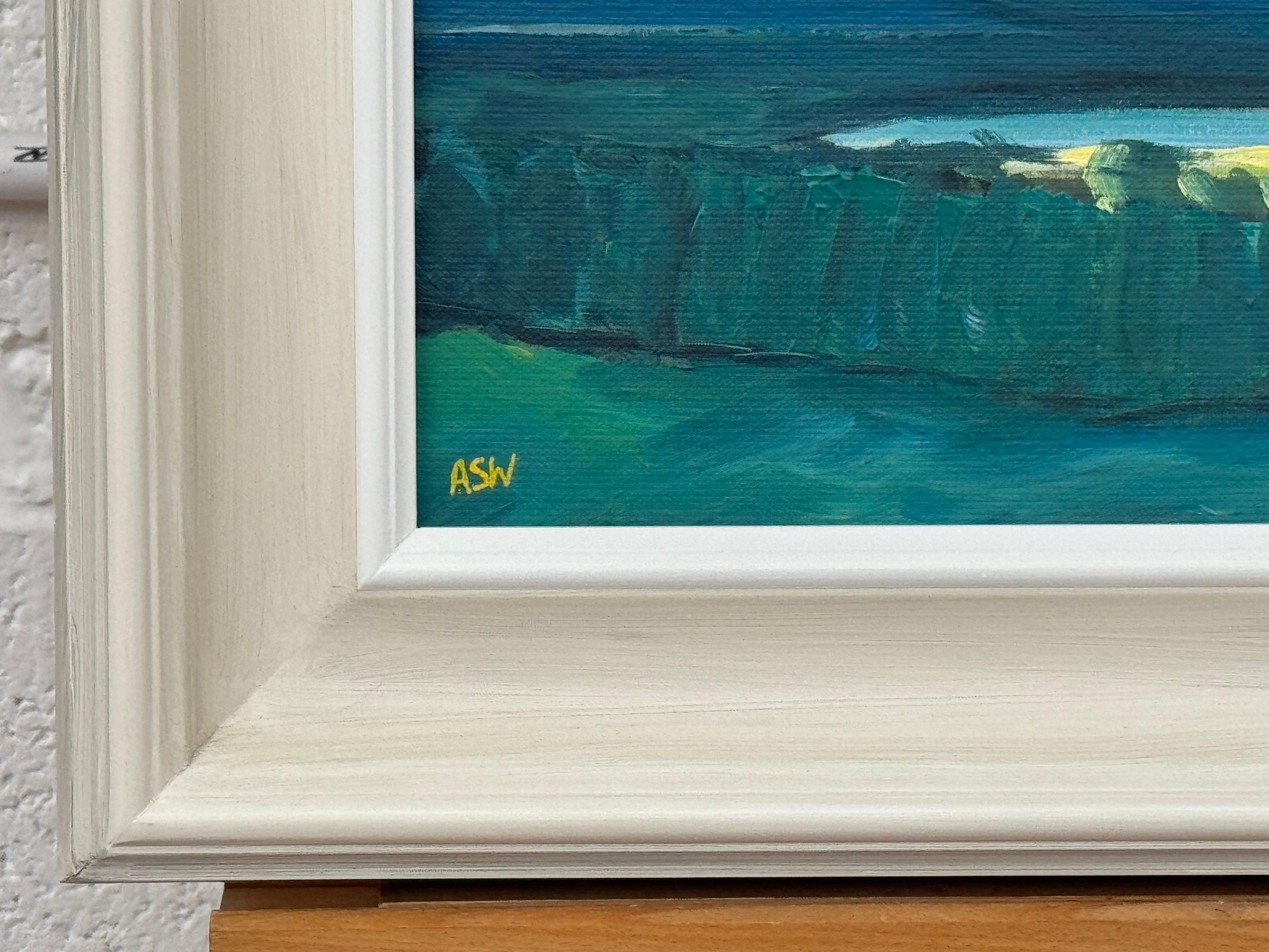 Exuberante bosque verde y lago de las colinas de Lancashire, en la campiña inglesa, por la artista británica contemporánea Angela Wakefield.

El arte mide 16 x 12 pulgadas
El marco mide 22 x 18 pulgadas

Angela Wakefield - 