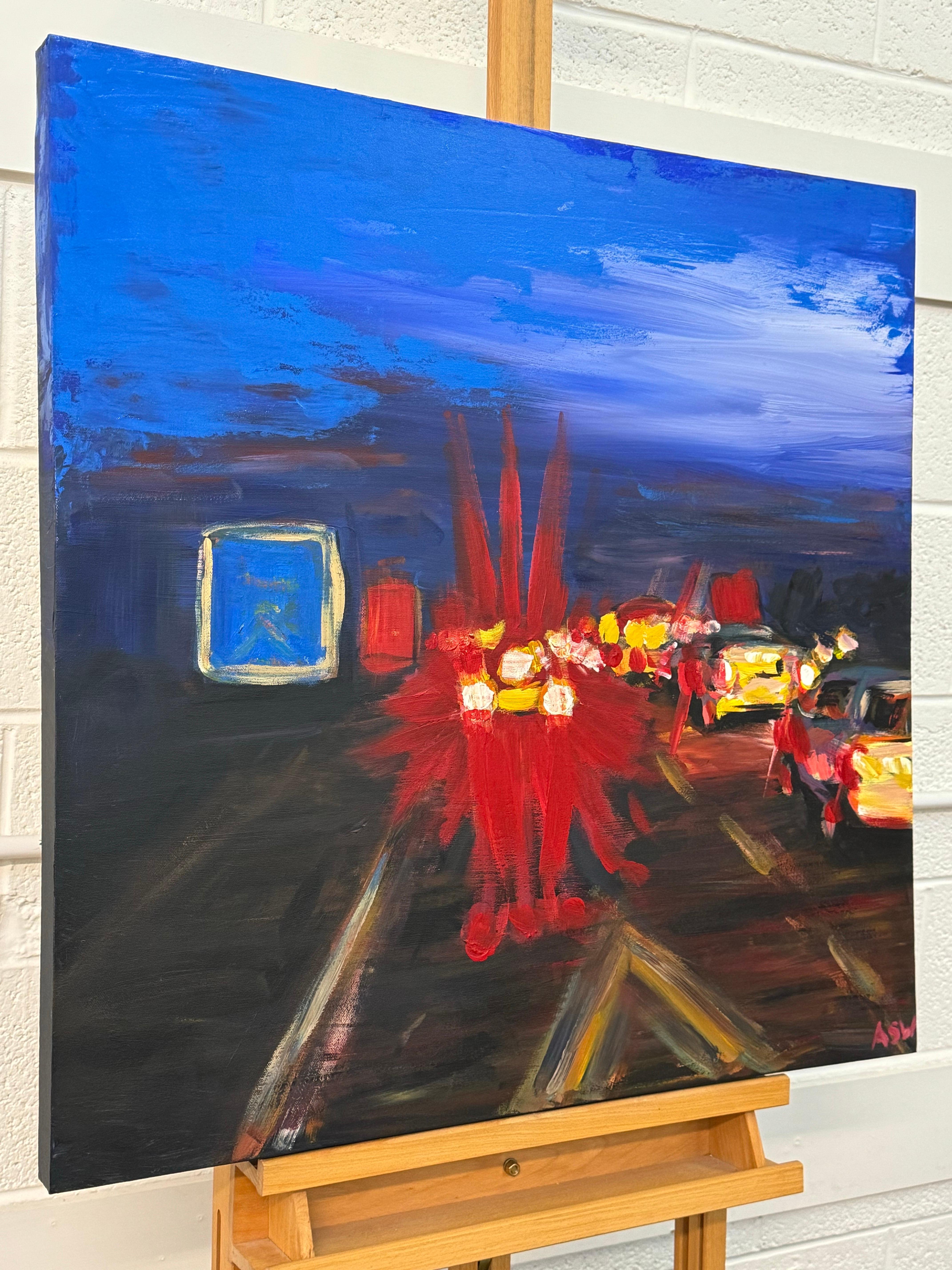 Autostrada M6 in Inghilterra - un raro dipinto espressivo precoce acclamato dalla critica - Painting di Angela Wakefield