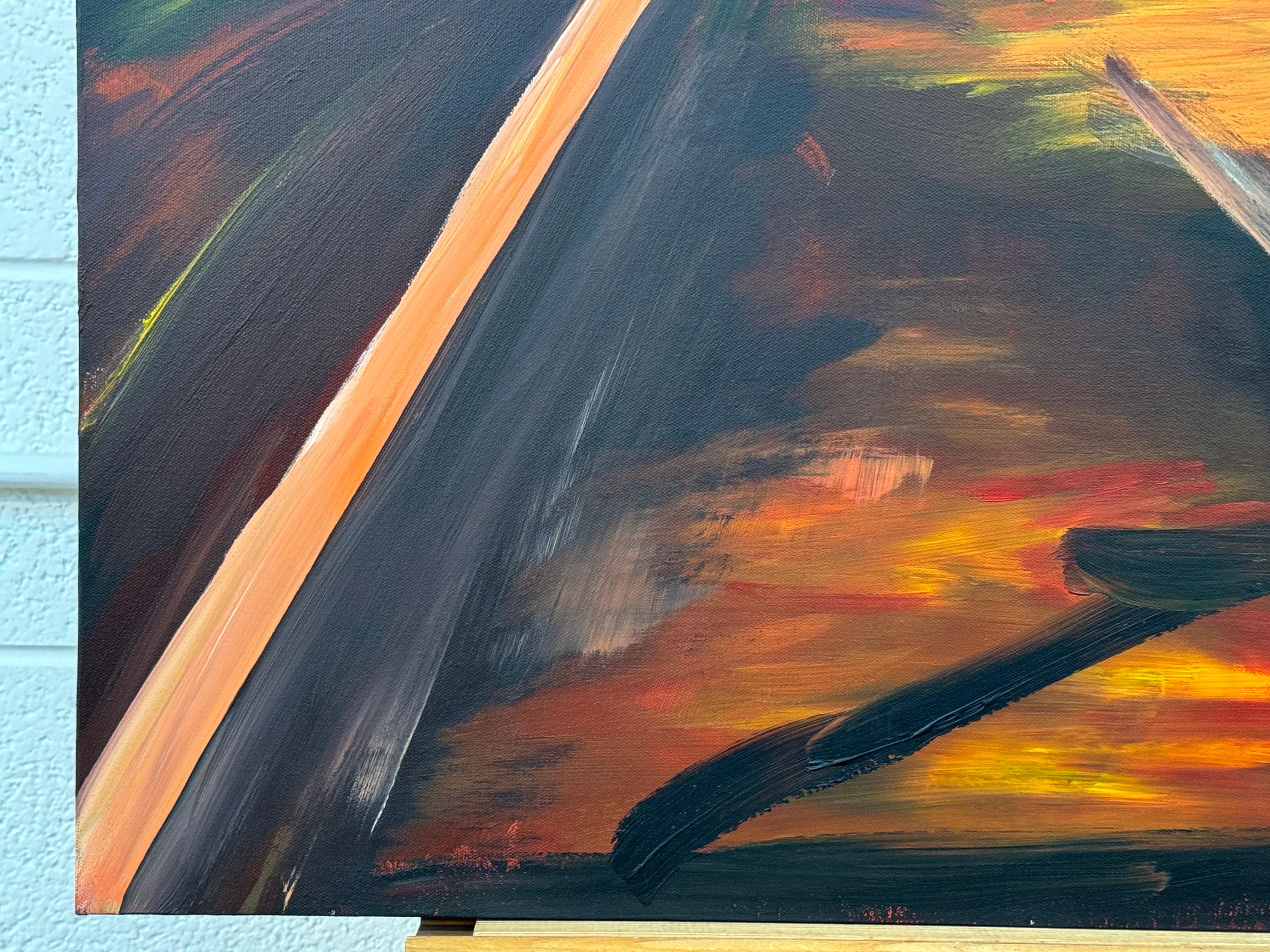 M6 Motorway in England - ein seltenes, von der Kritik hochgelobtes, ausdrucksstarkes Gemälde im Angebot 2