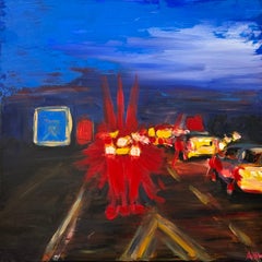 M6 Motorway in England - a rare early critically acclaimed expressive painting