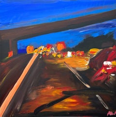 M6 Motorway in England - a rare early critically acclaimed expressive painting