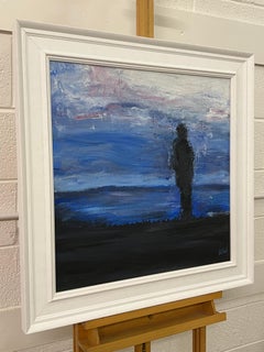 Man on the Hill Original Painting "Contemplation" by Contemporary British Artist